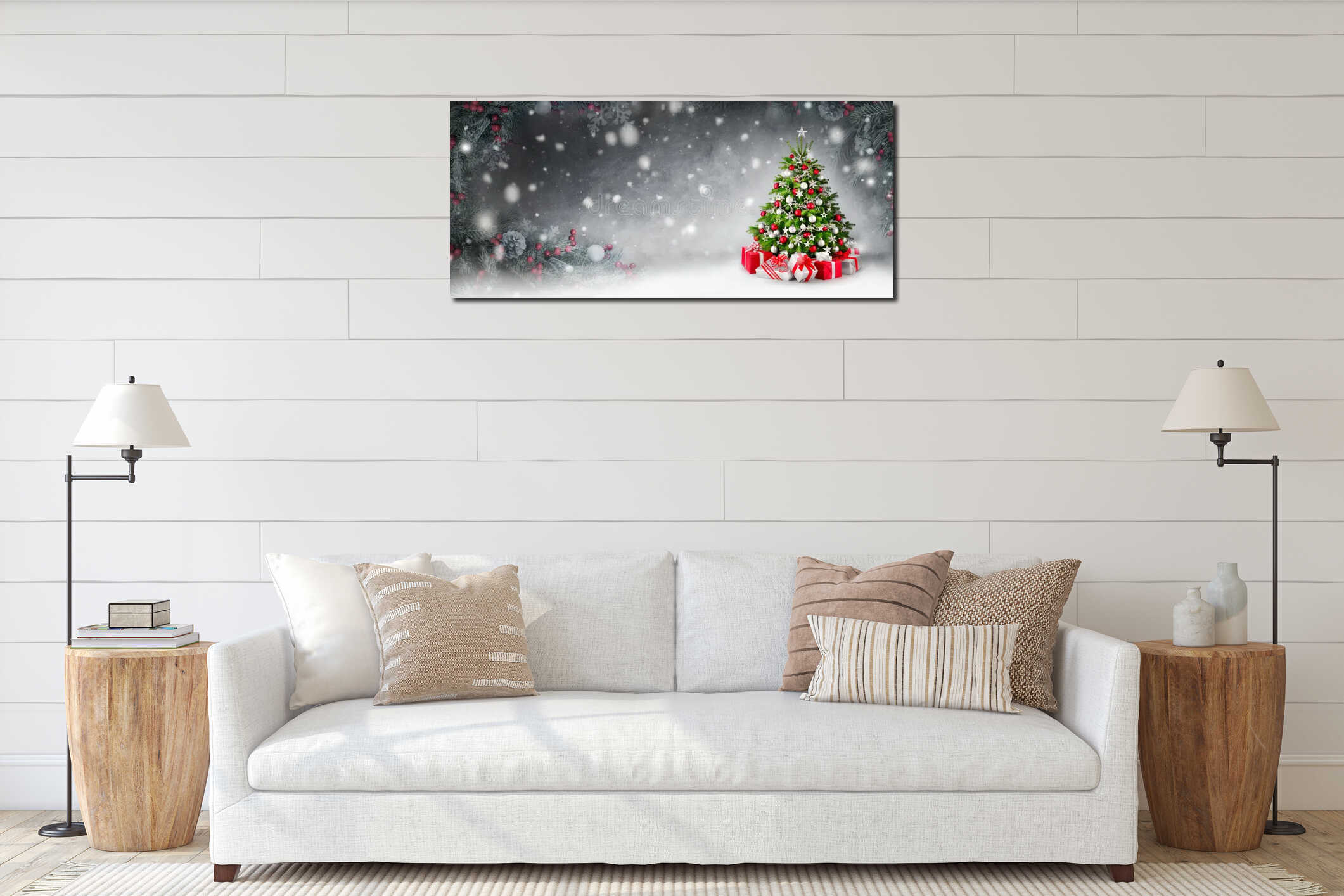Canvas hanging interior mockup