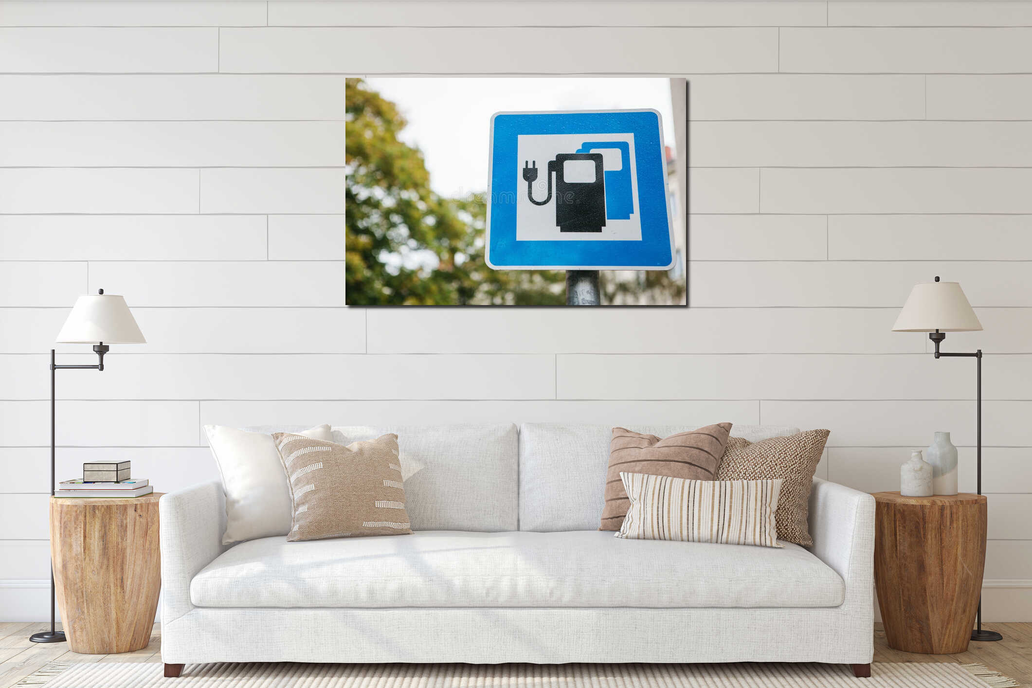 Canvas hanging interior mockup