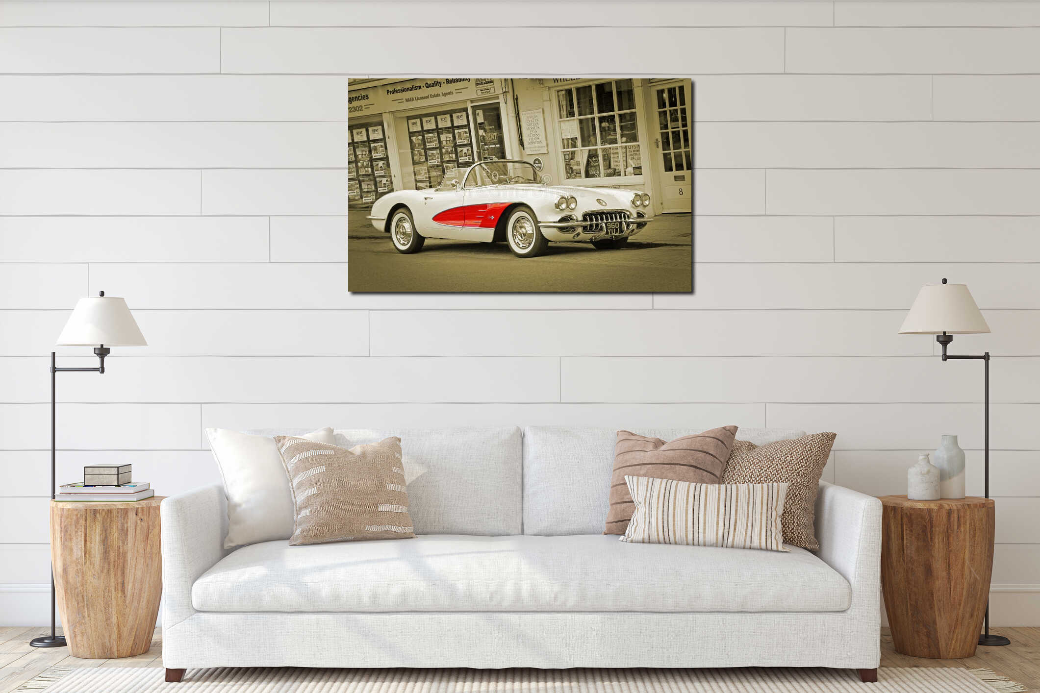 Canvas hanging interior mockup