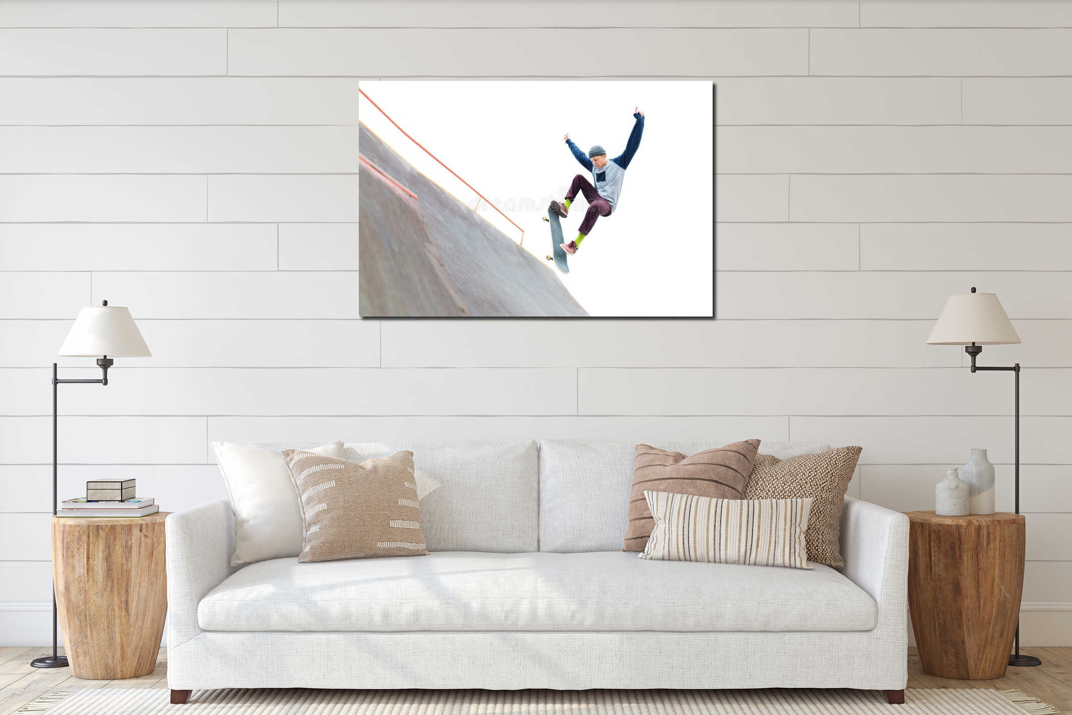 Canvas hanging interior mockup