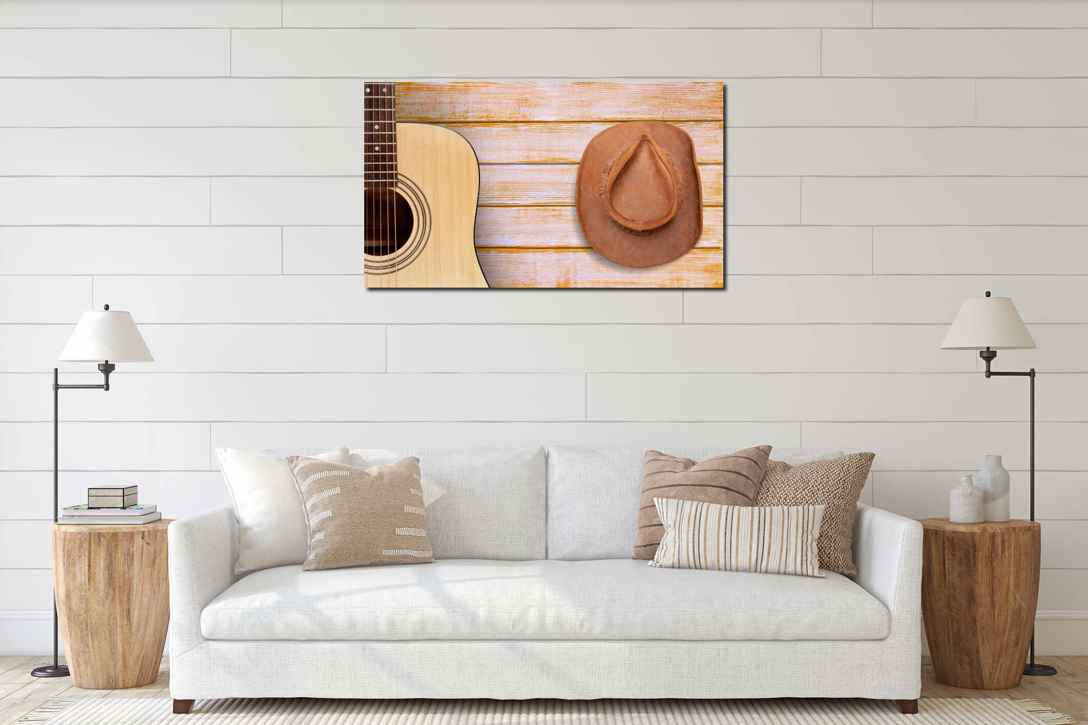 Canvas hanging interior mockup