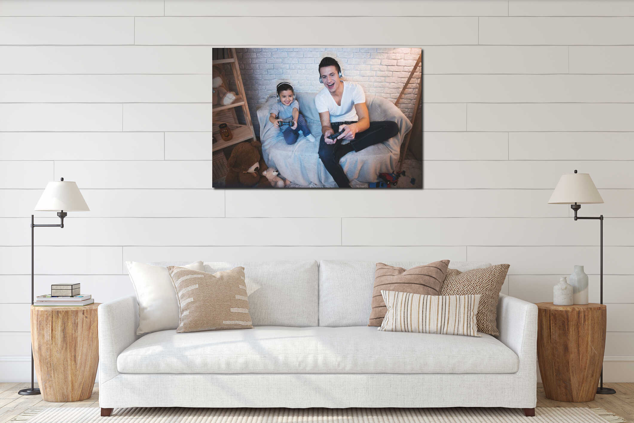 Canvas hanging interior mockup