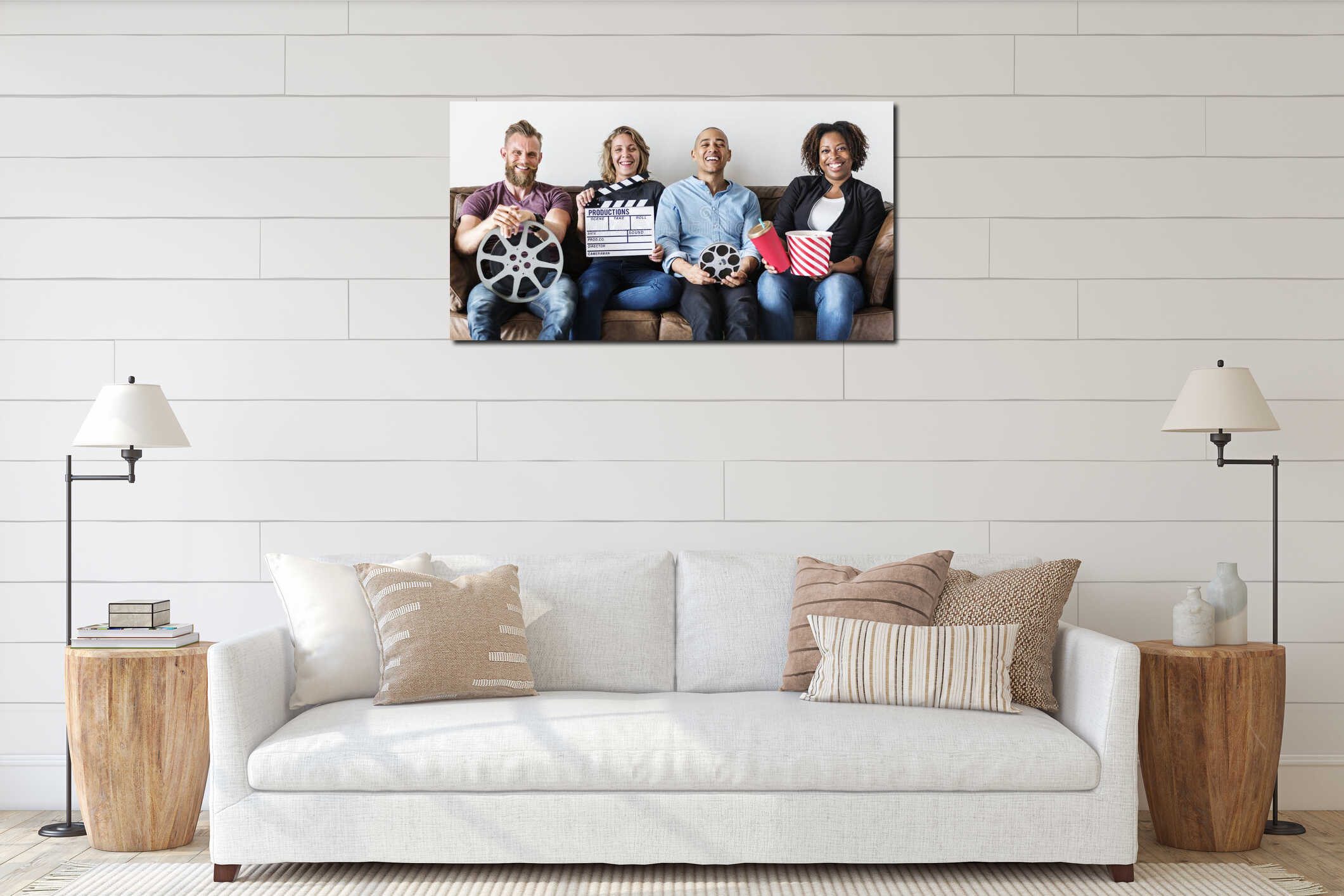Canvas hanging interior mockup