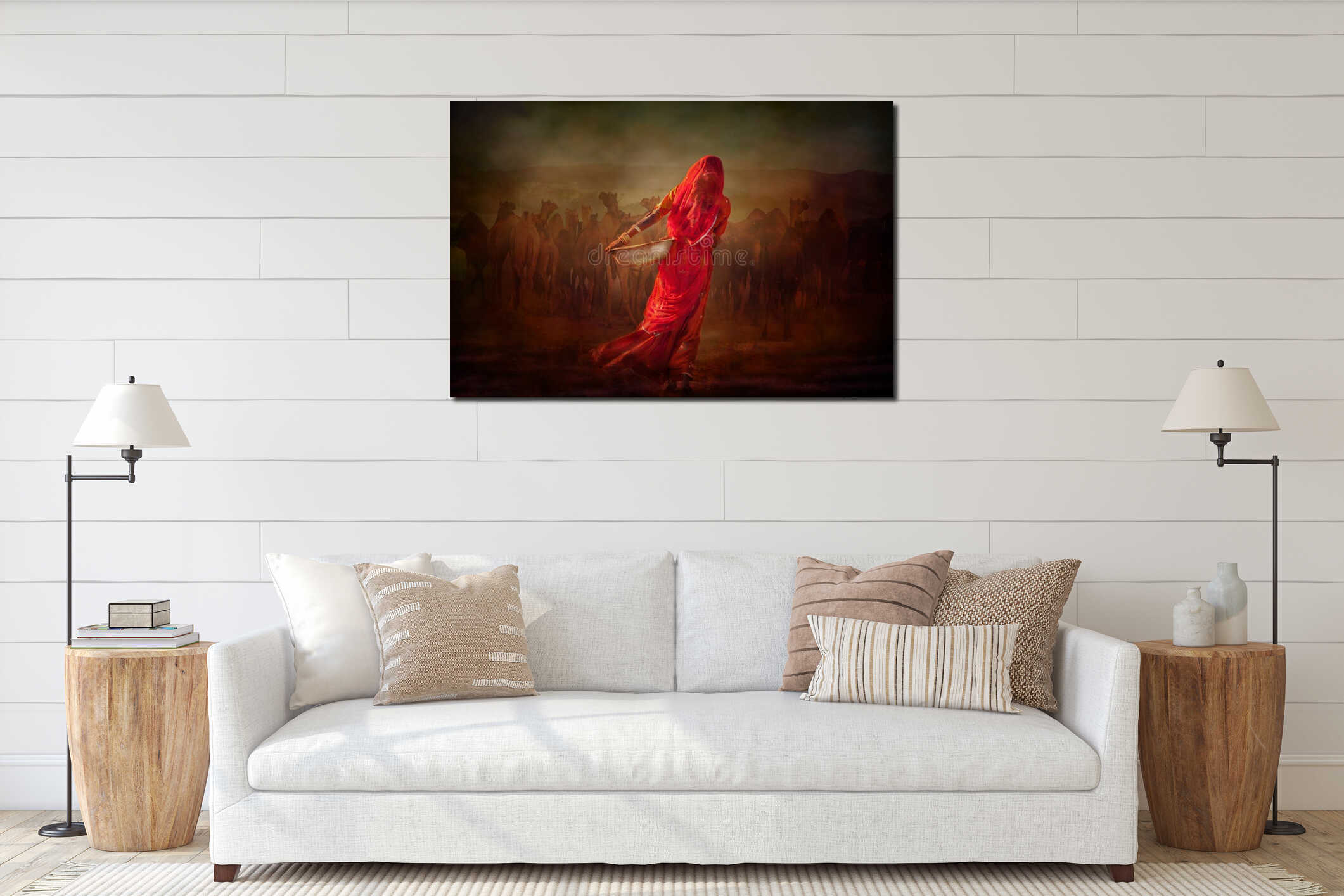Canvas hanging interior mockup