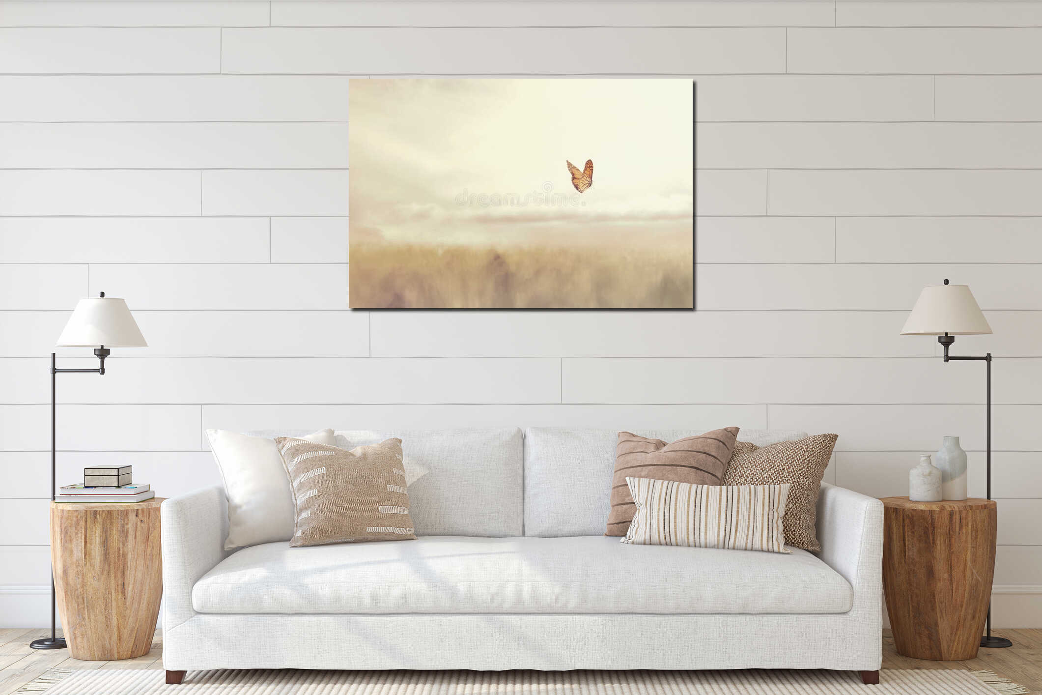Canvas hanging interior mockup