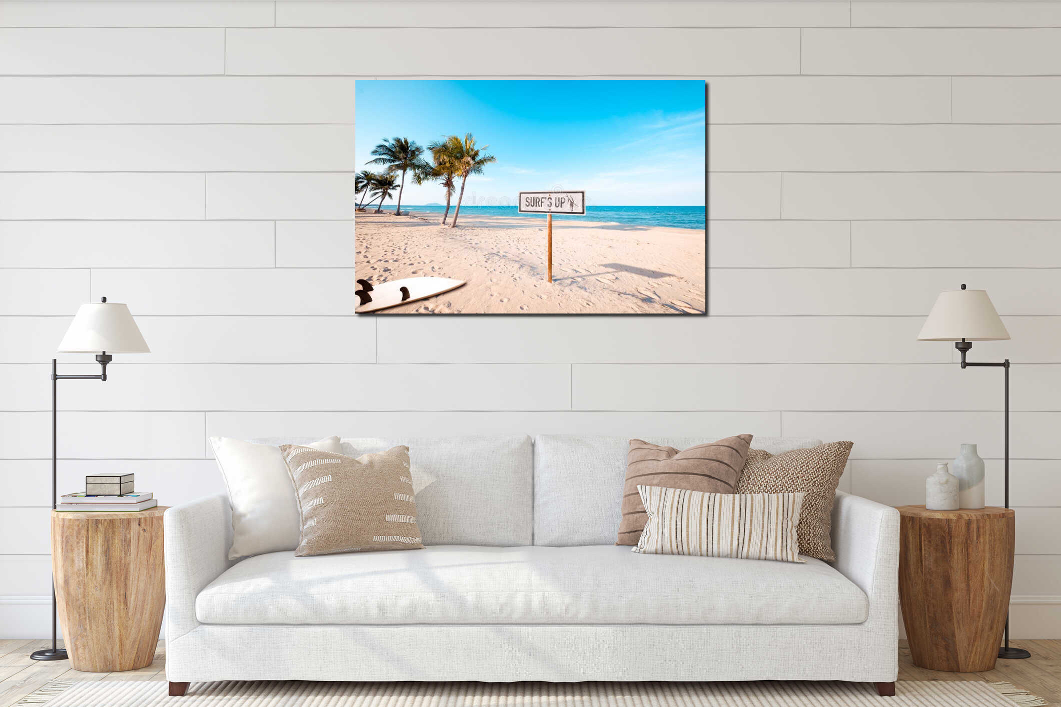 Canvas hanging interior mockup