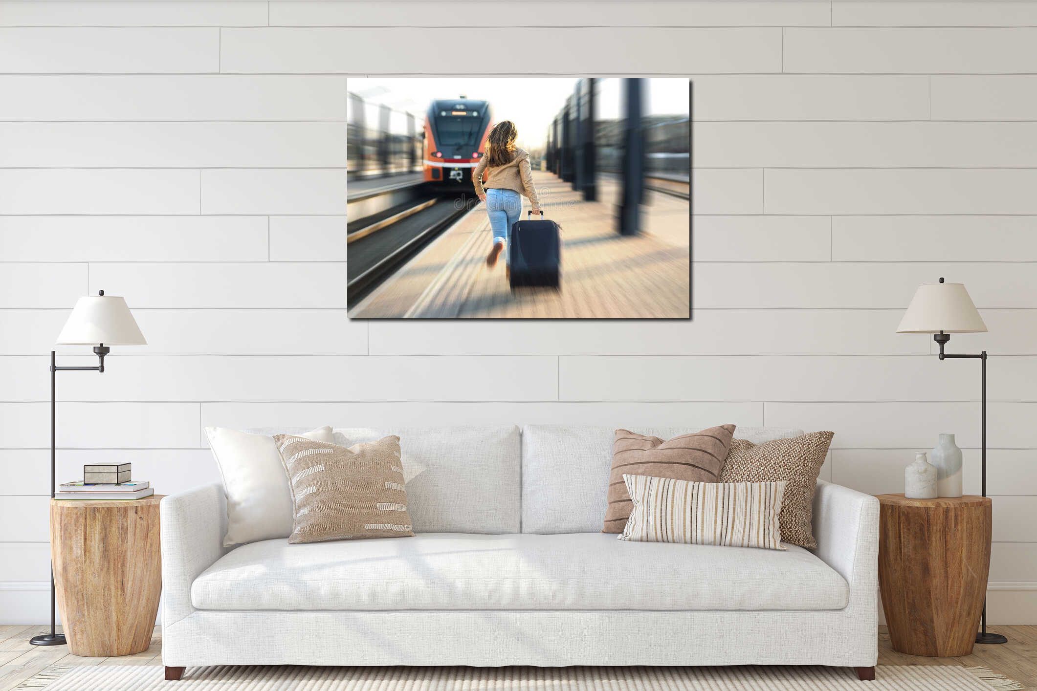 Canvas hanging interior mockup