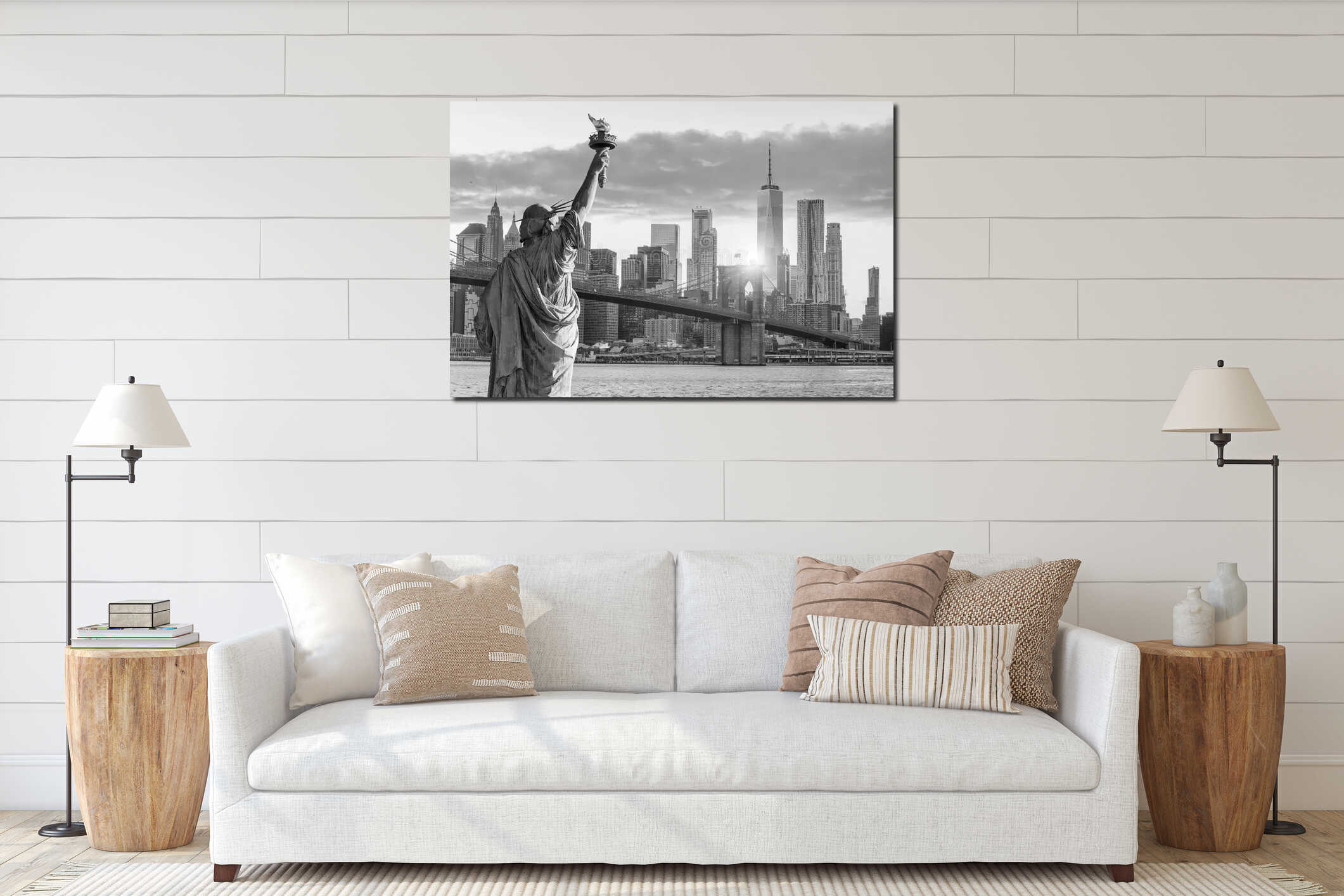 Canvas hanging interior mockup