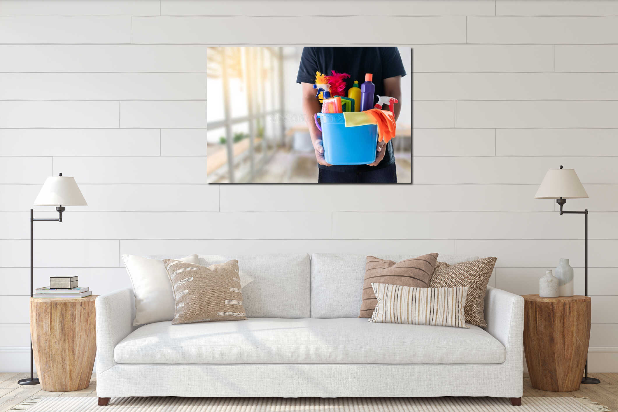 Canvas hanging interior mockup