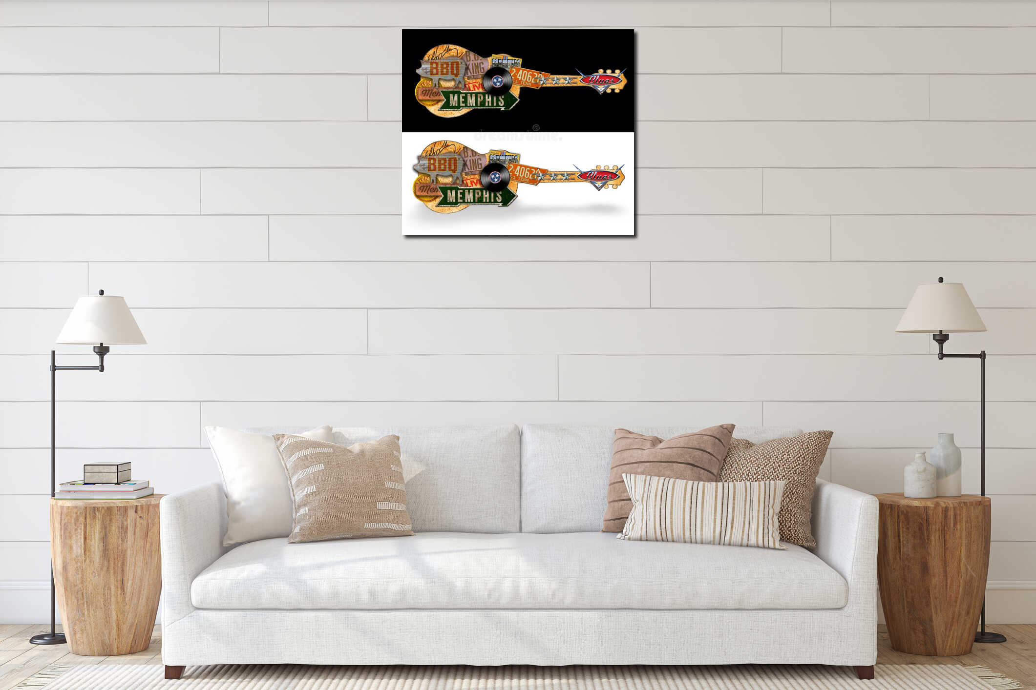 Canvas hanging interior mockup