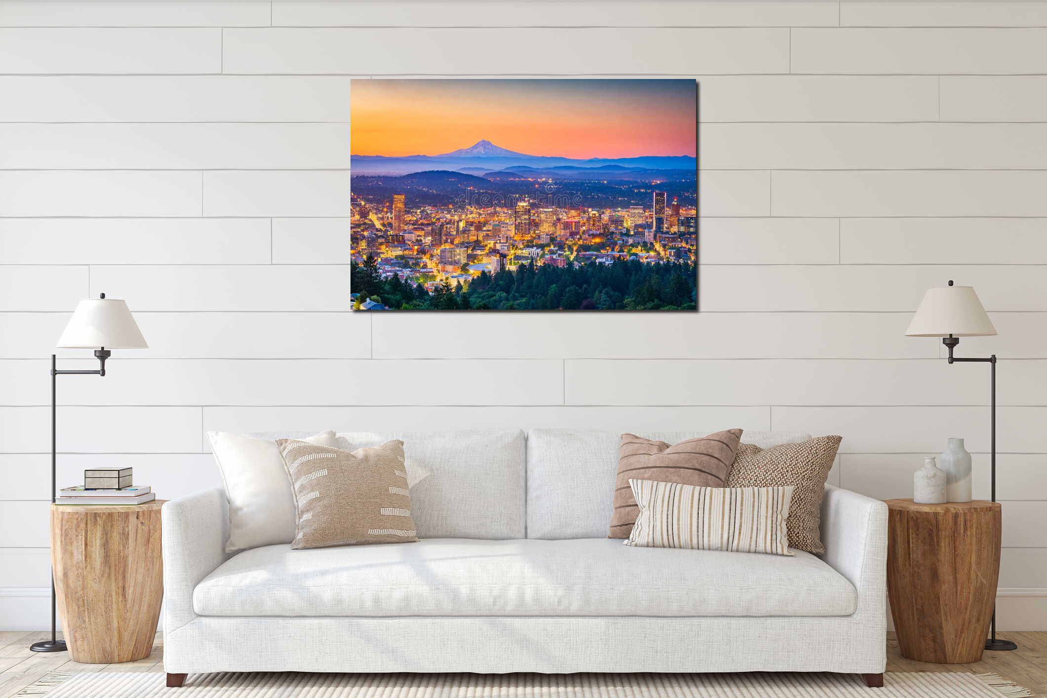 Canvas hanging interior mockup