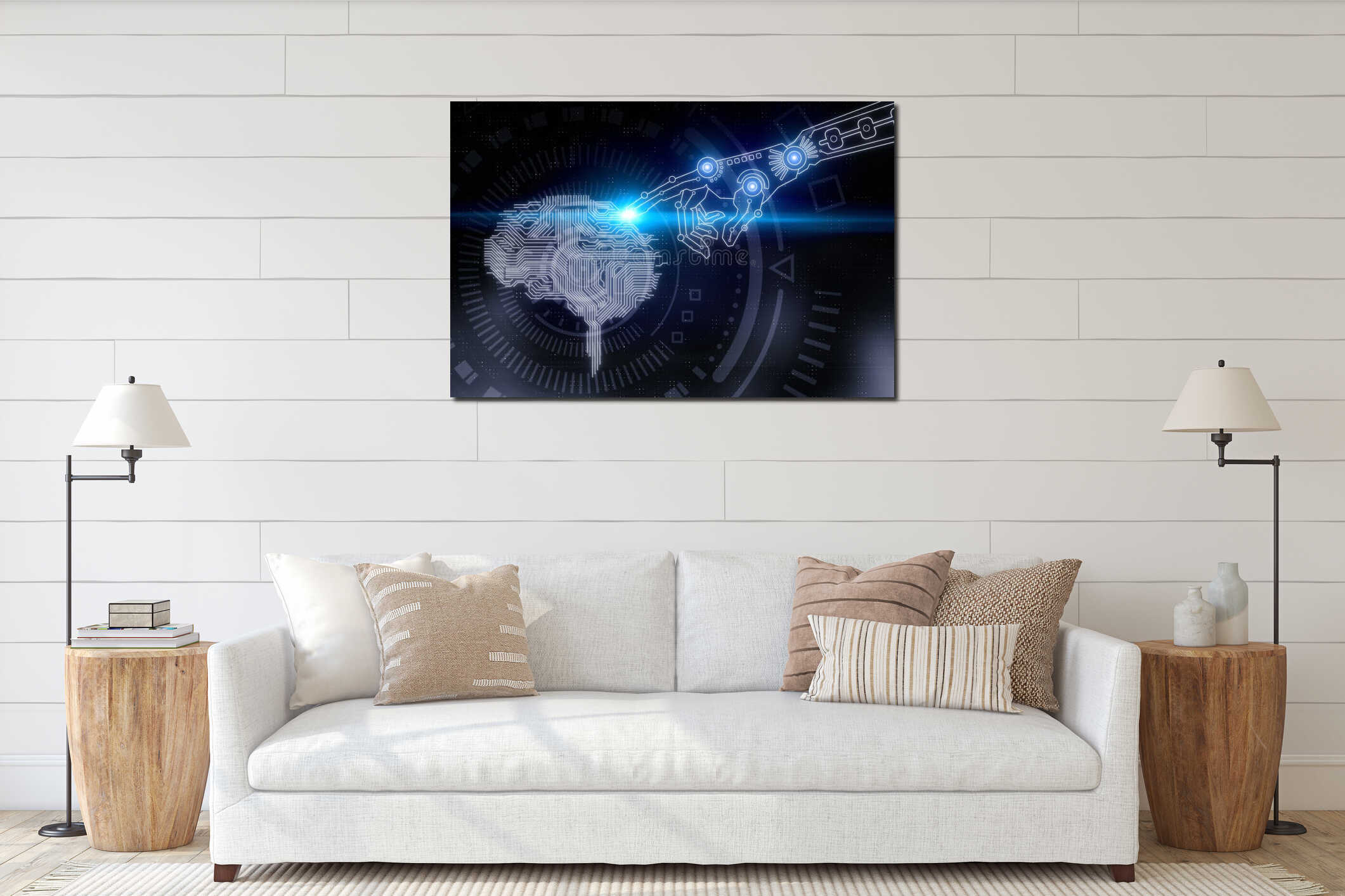 Canvas hanging interior mockup