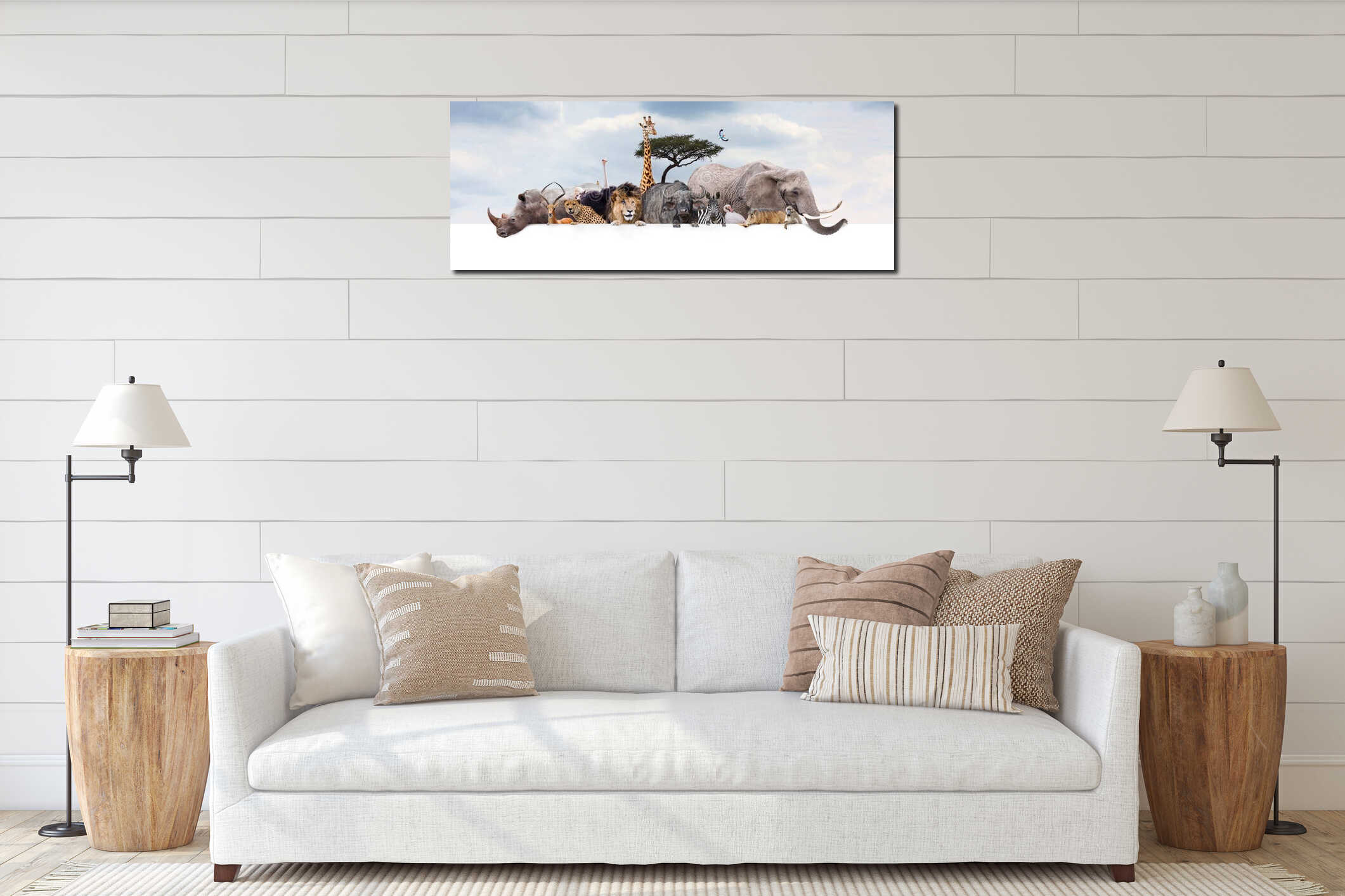 Canvas hanging interior mockup