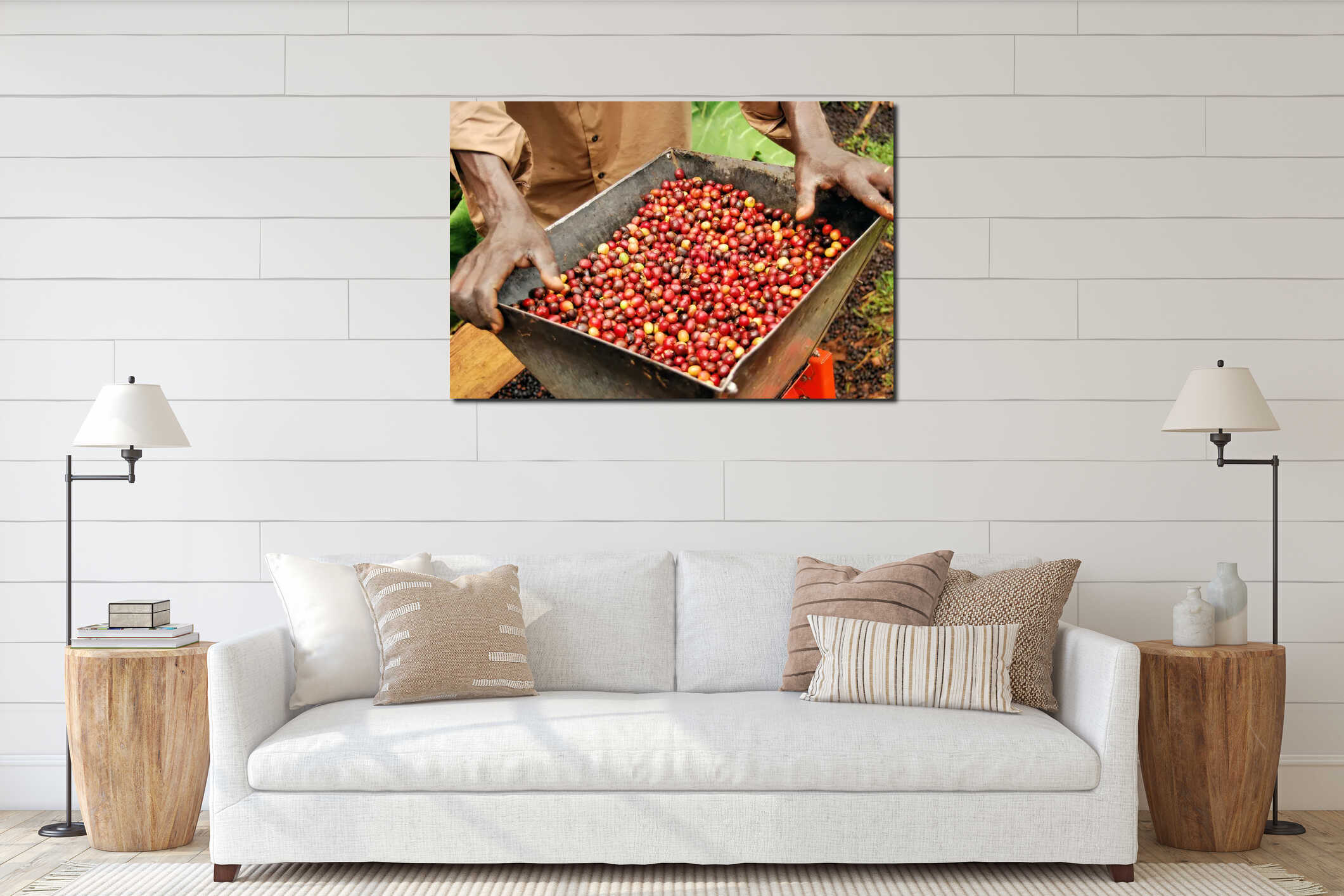 Canvas hanging interior mockup