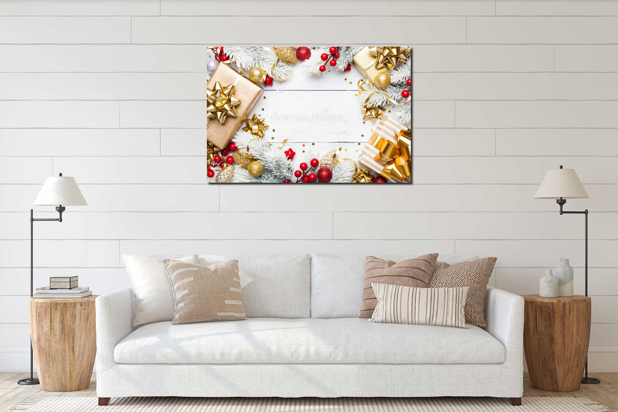 Canvas hanging interior mockup