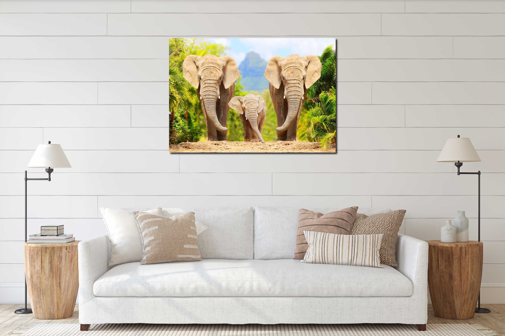 Canvas hanging interior mockup