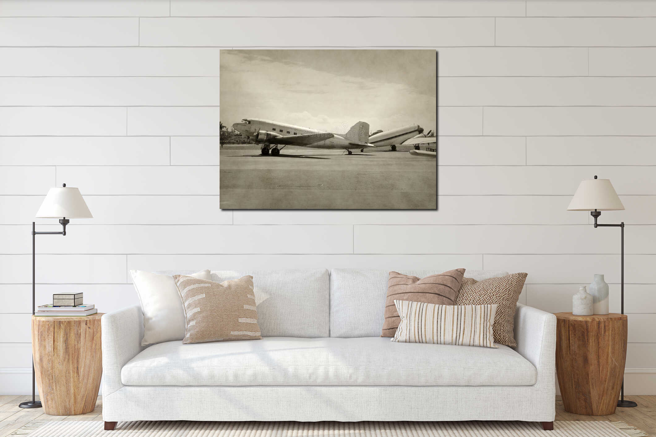 Canvas hanging interior mockup