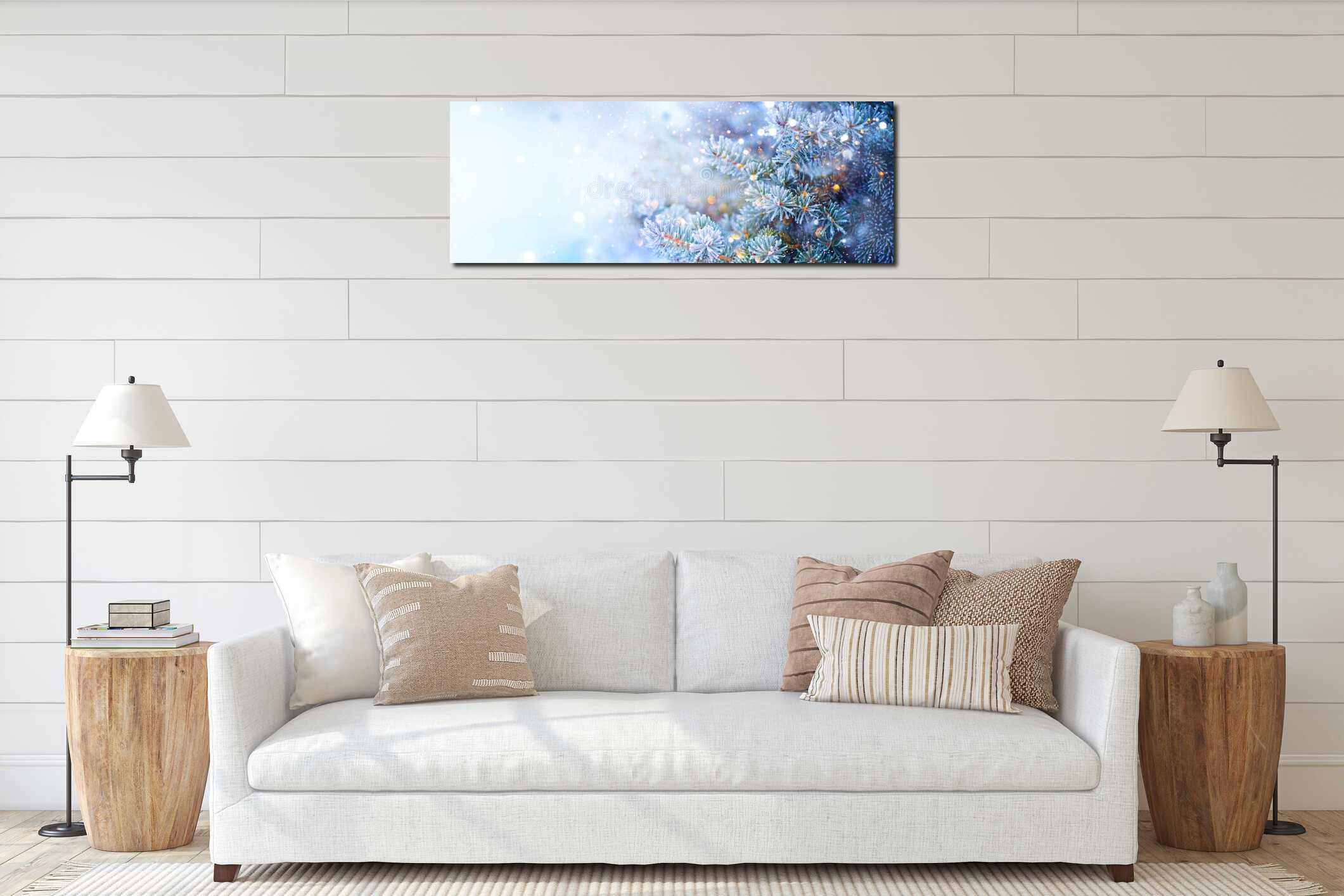 Canvas hanging interior mockup