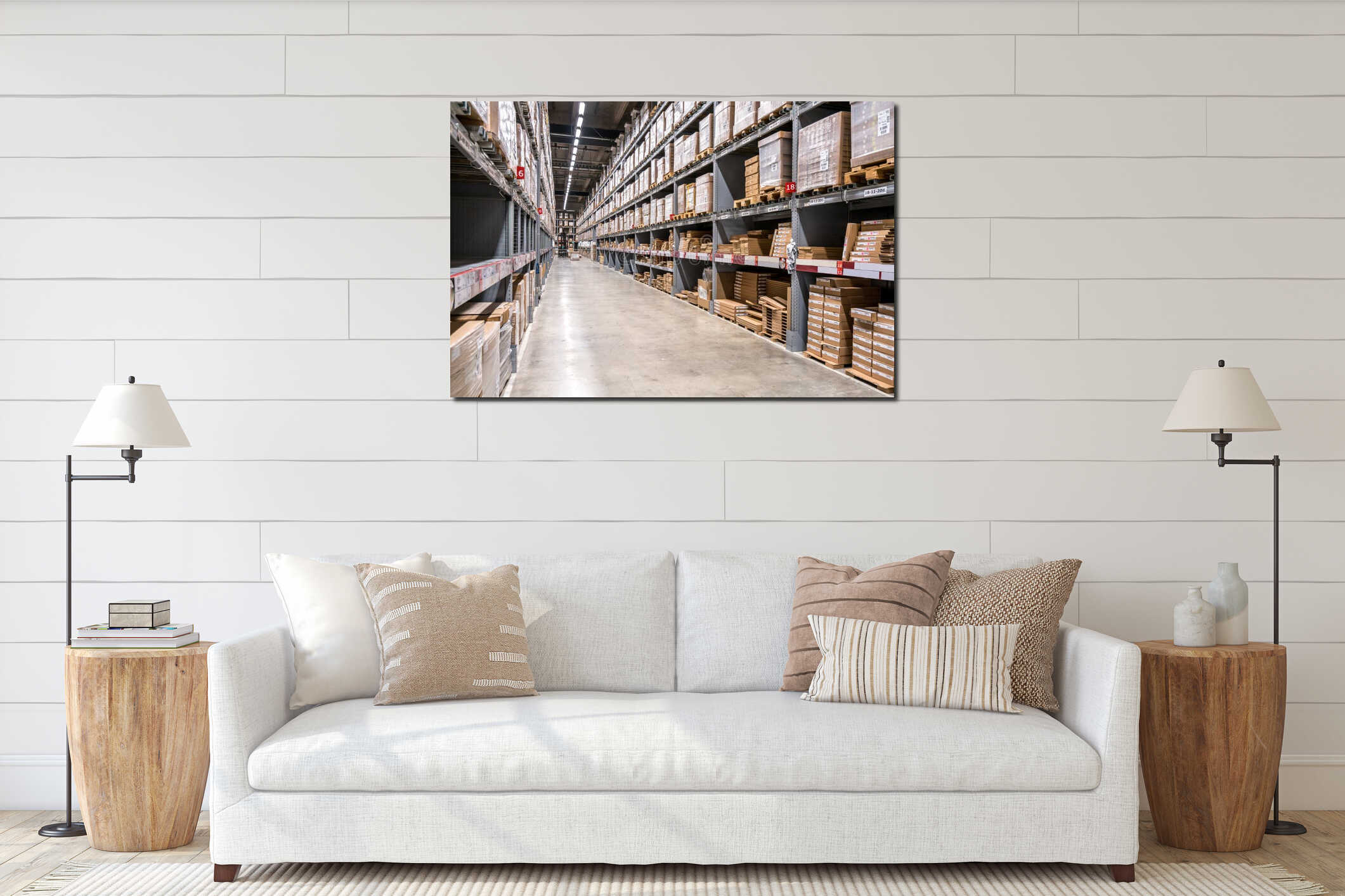 Canvas hanging interior mockup