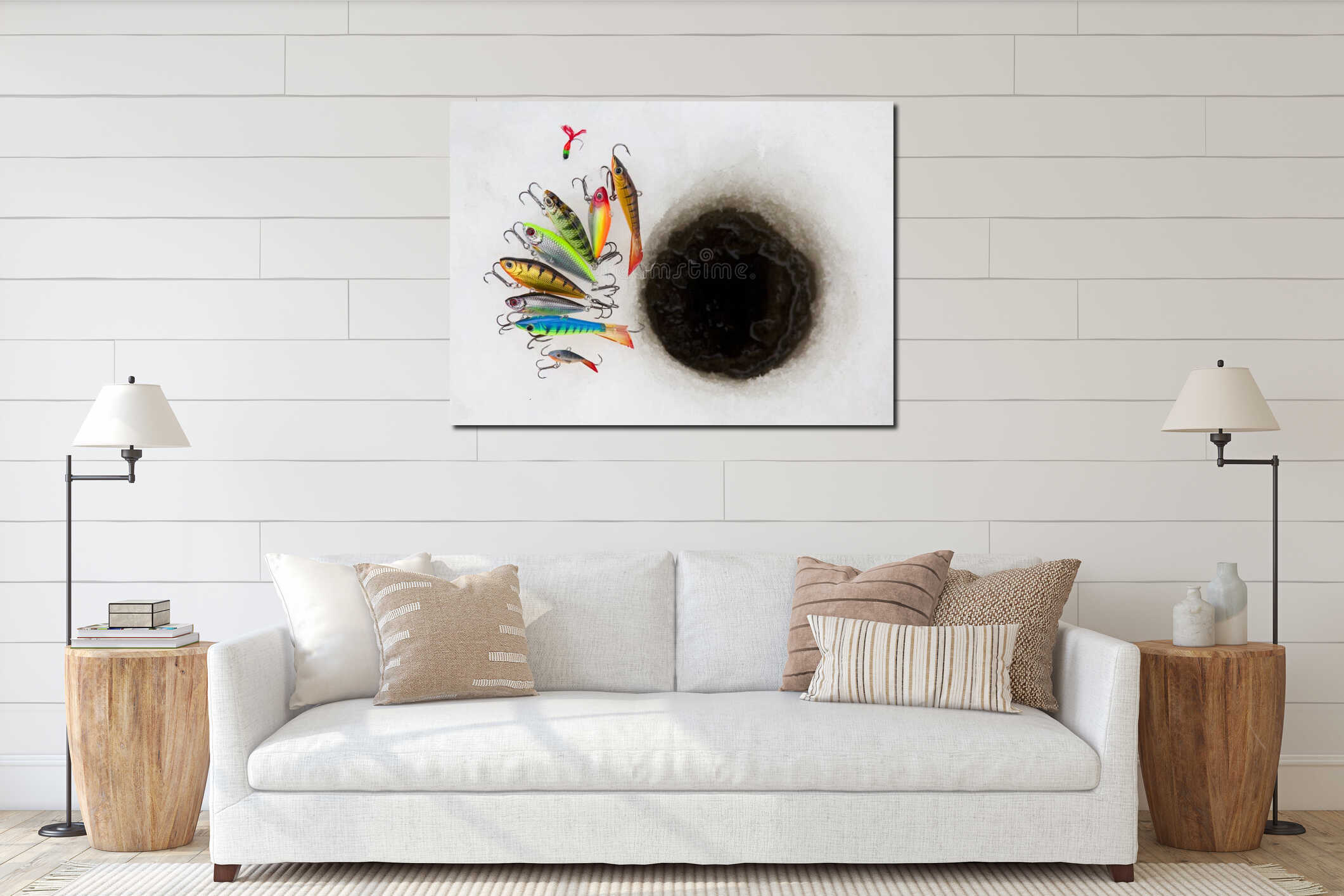 Canvas hanging interior mockup