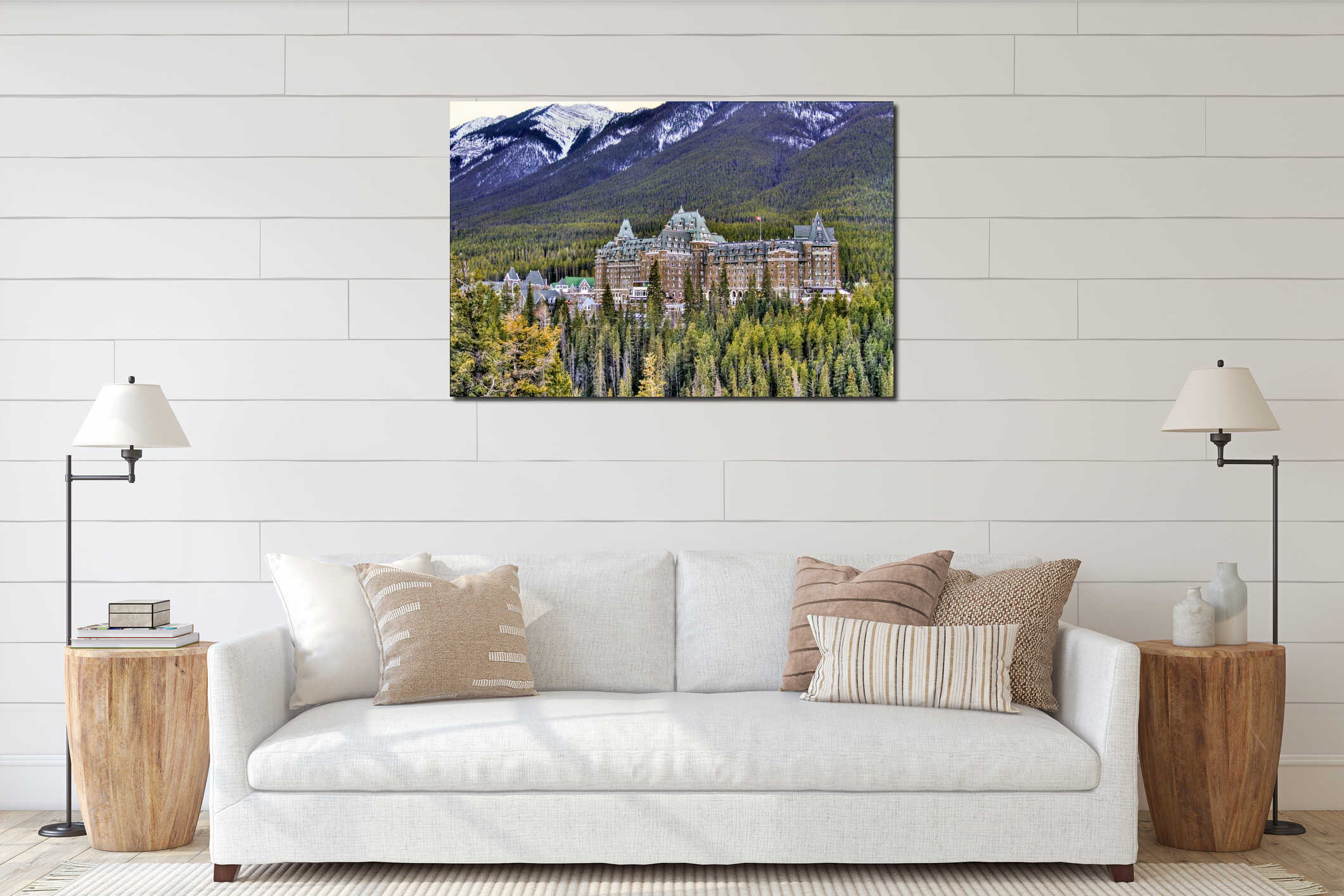 Canvas hanging interior mockup