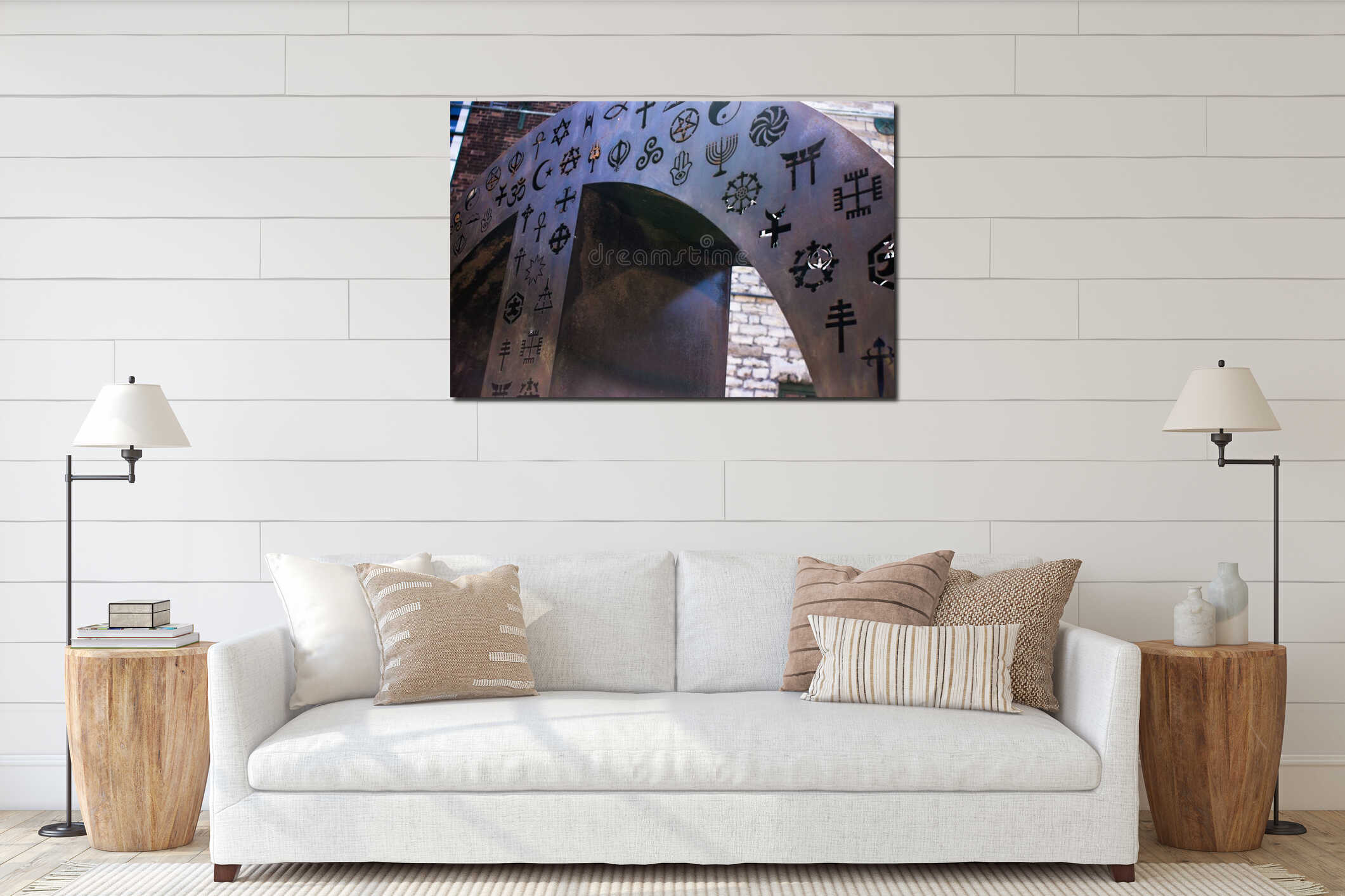 Canvas hanging interior mockup