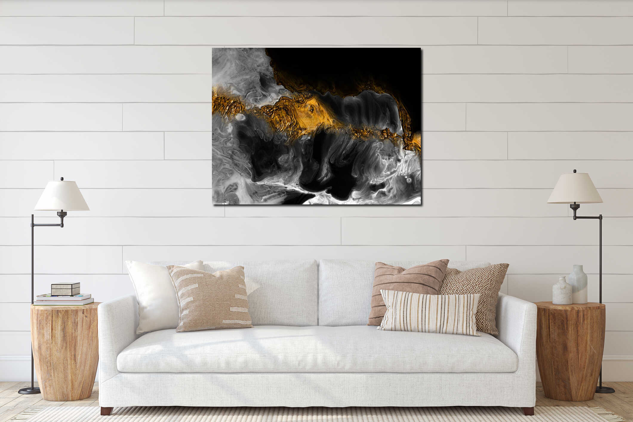 Canvas hanging interior mockup