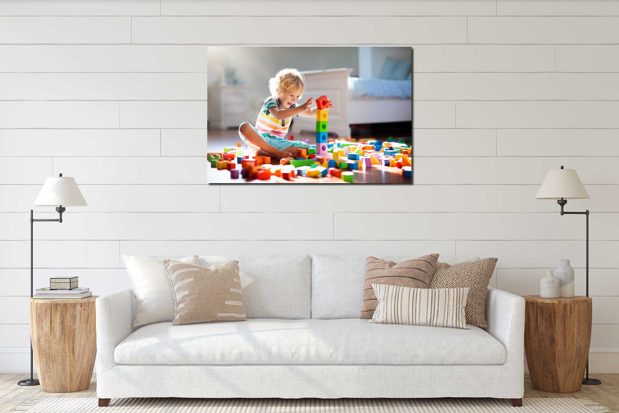 Canvas hanging interior mockup