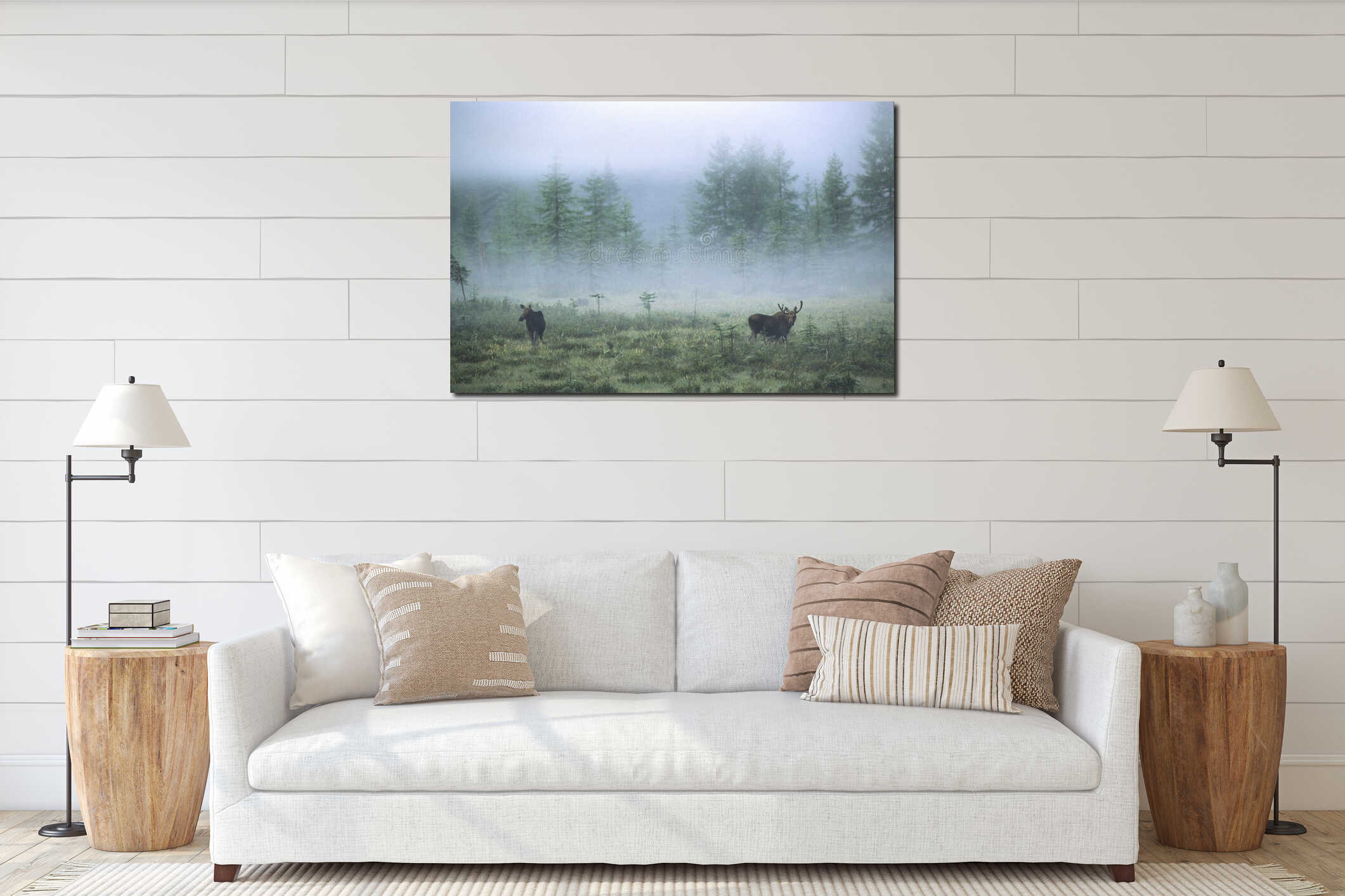 Canvas hanging interior mockup