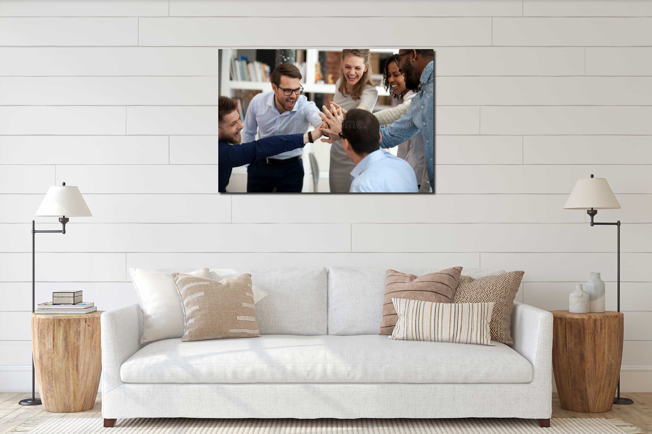 Canvas hanging interior mockup