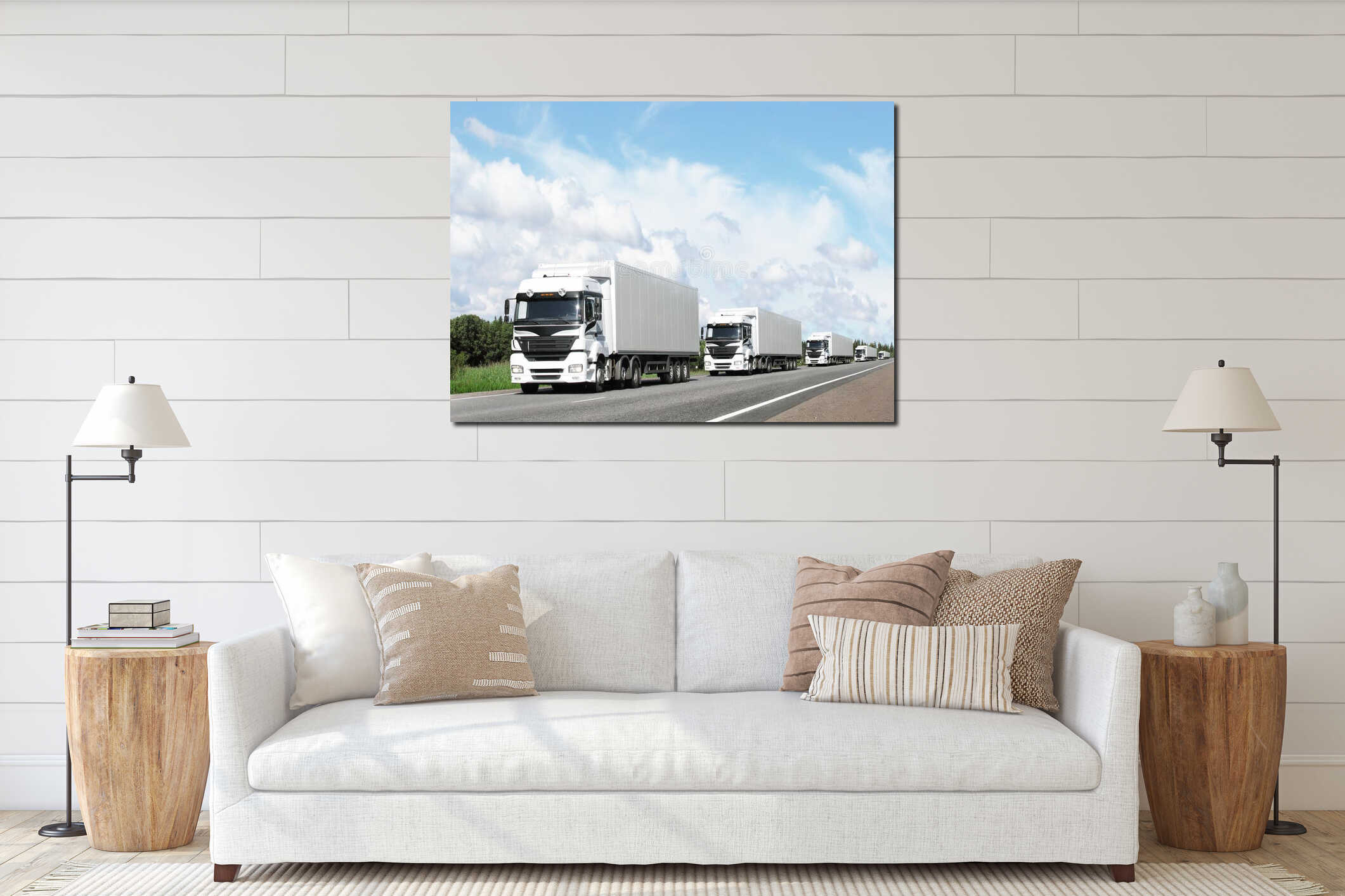 Canvas hanging interior mockup