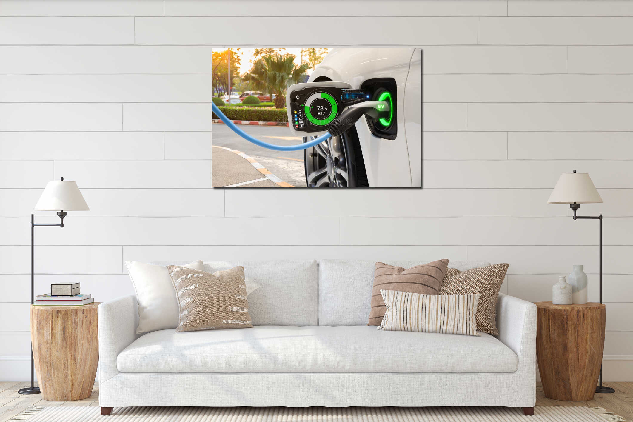 Canvas hanging interior mockup