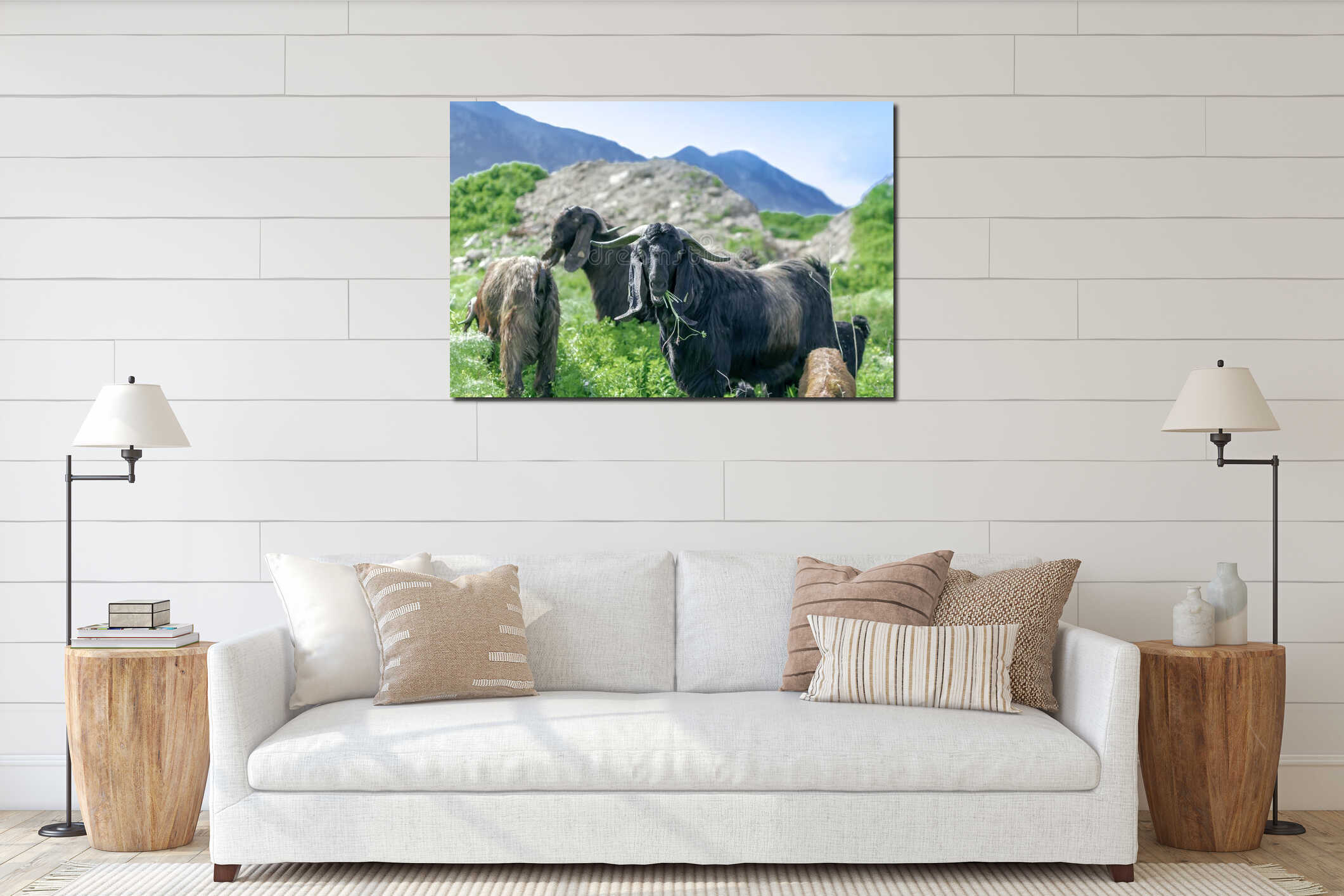 Canvas hanging interior mockup