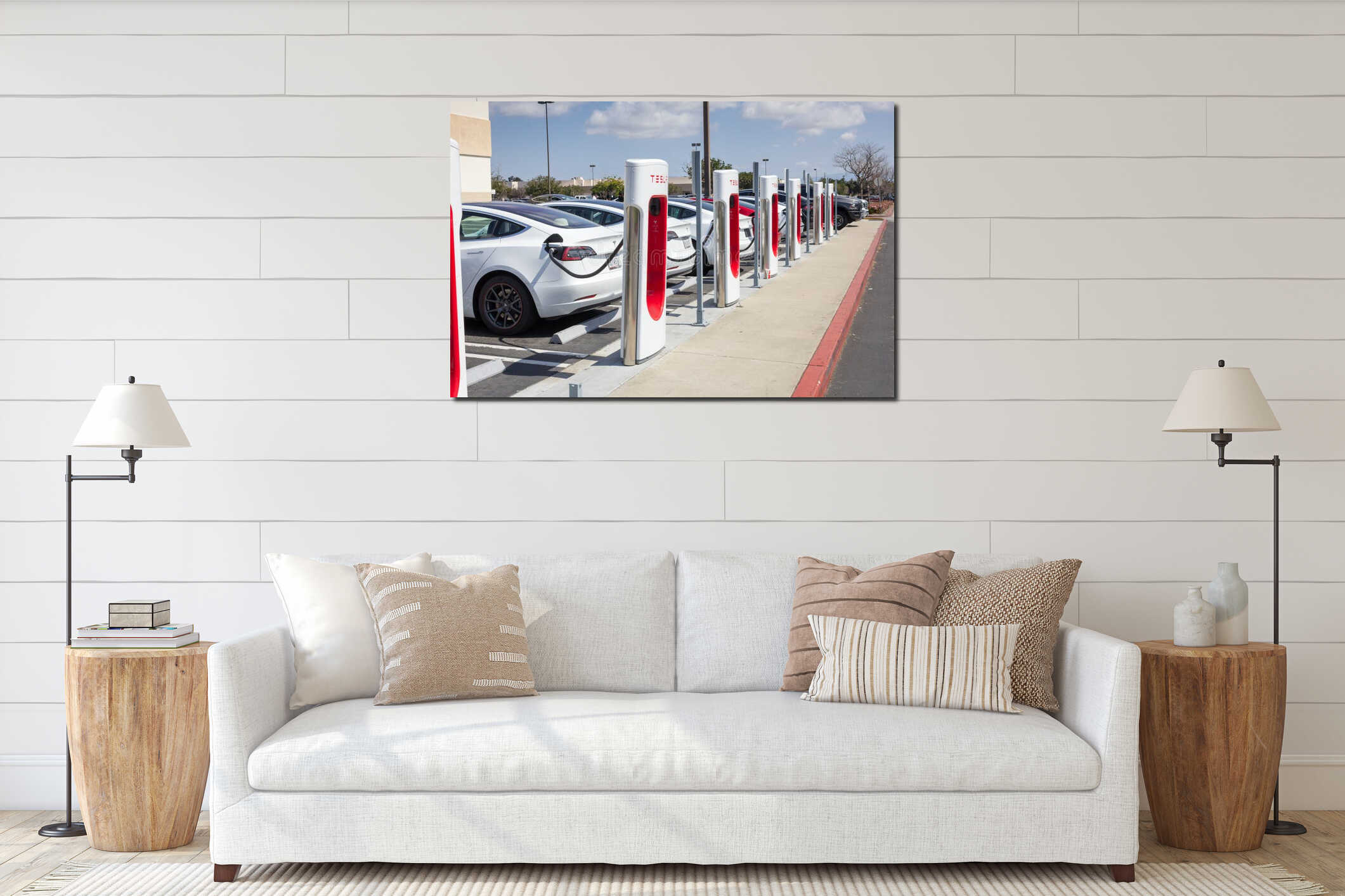Canvas hanging interior mockup