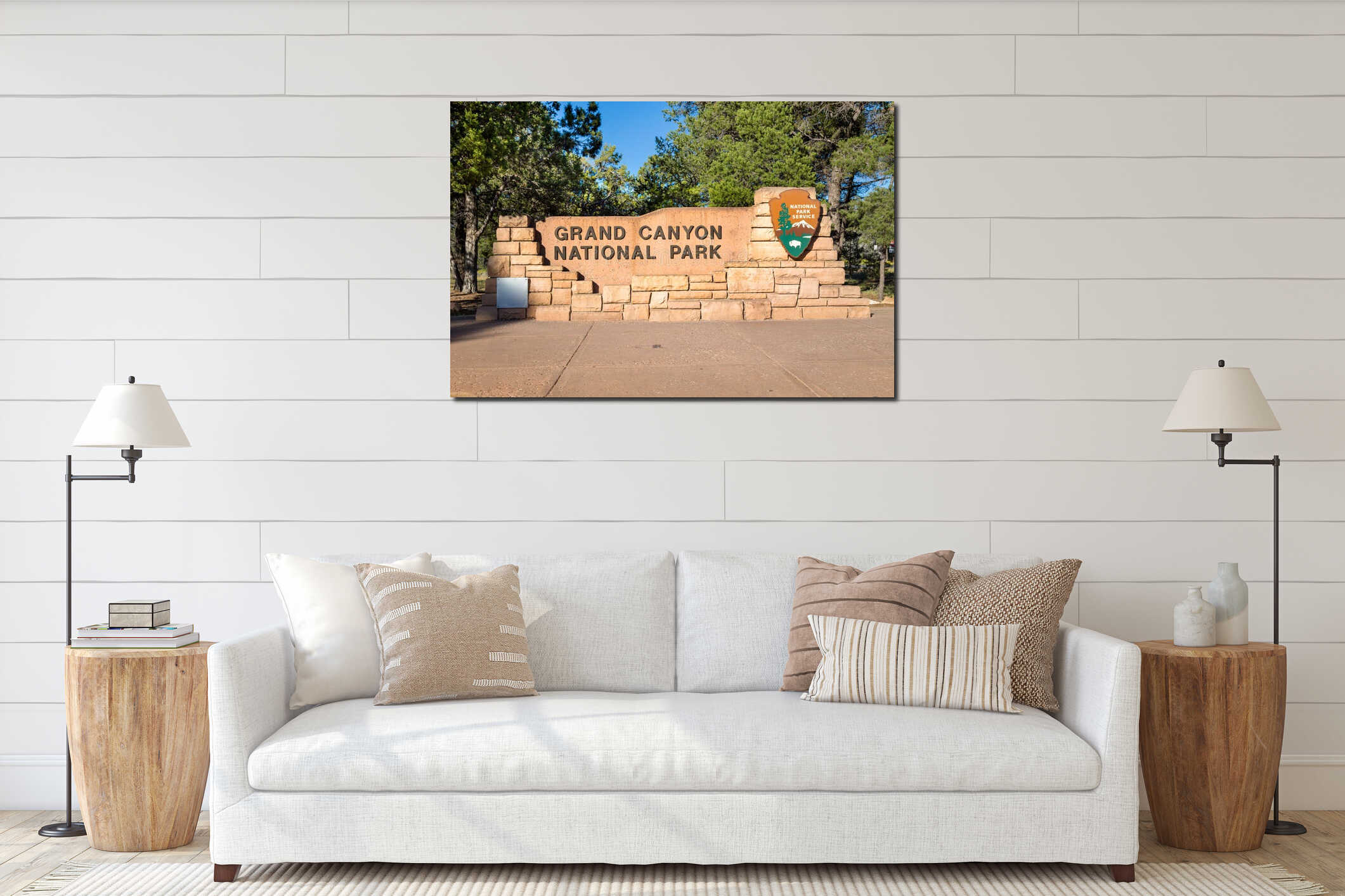 Canvas hanging interior mockup