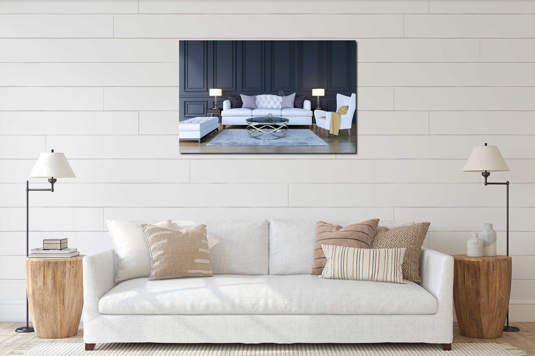 Canvas hanging interior mockup