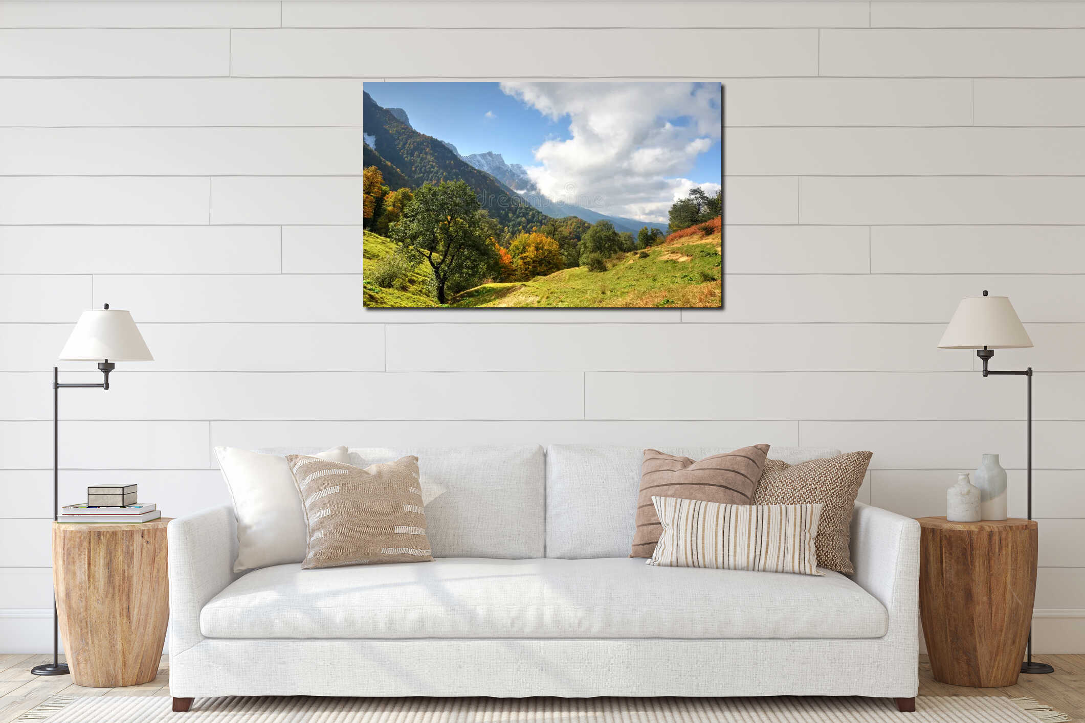 Canvas hanging interior mockup