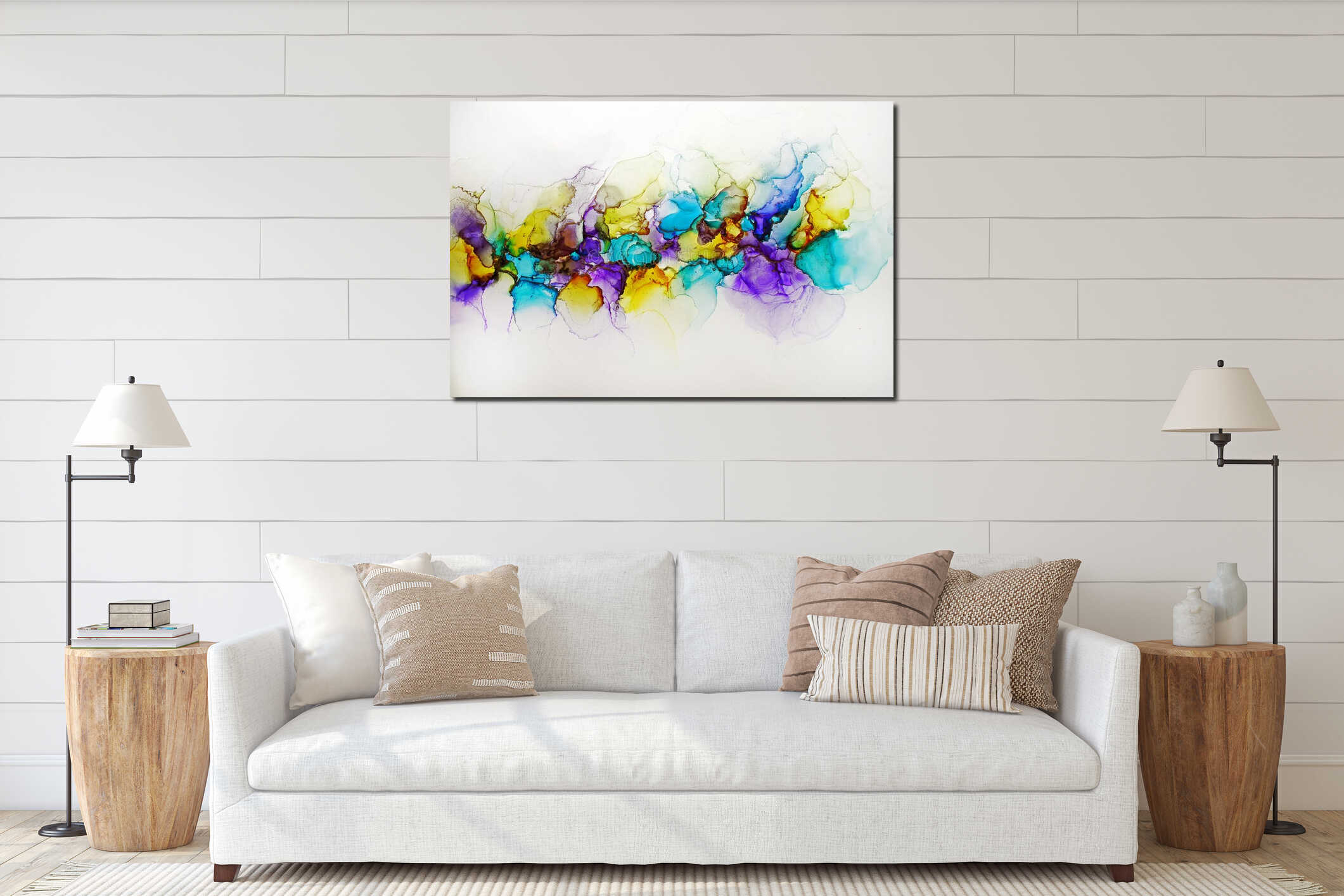 Canvas hanging interior mockup