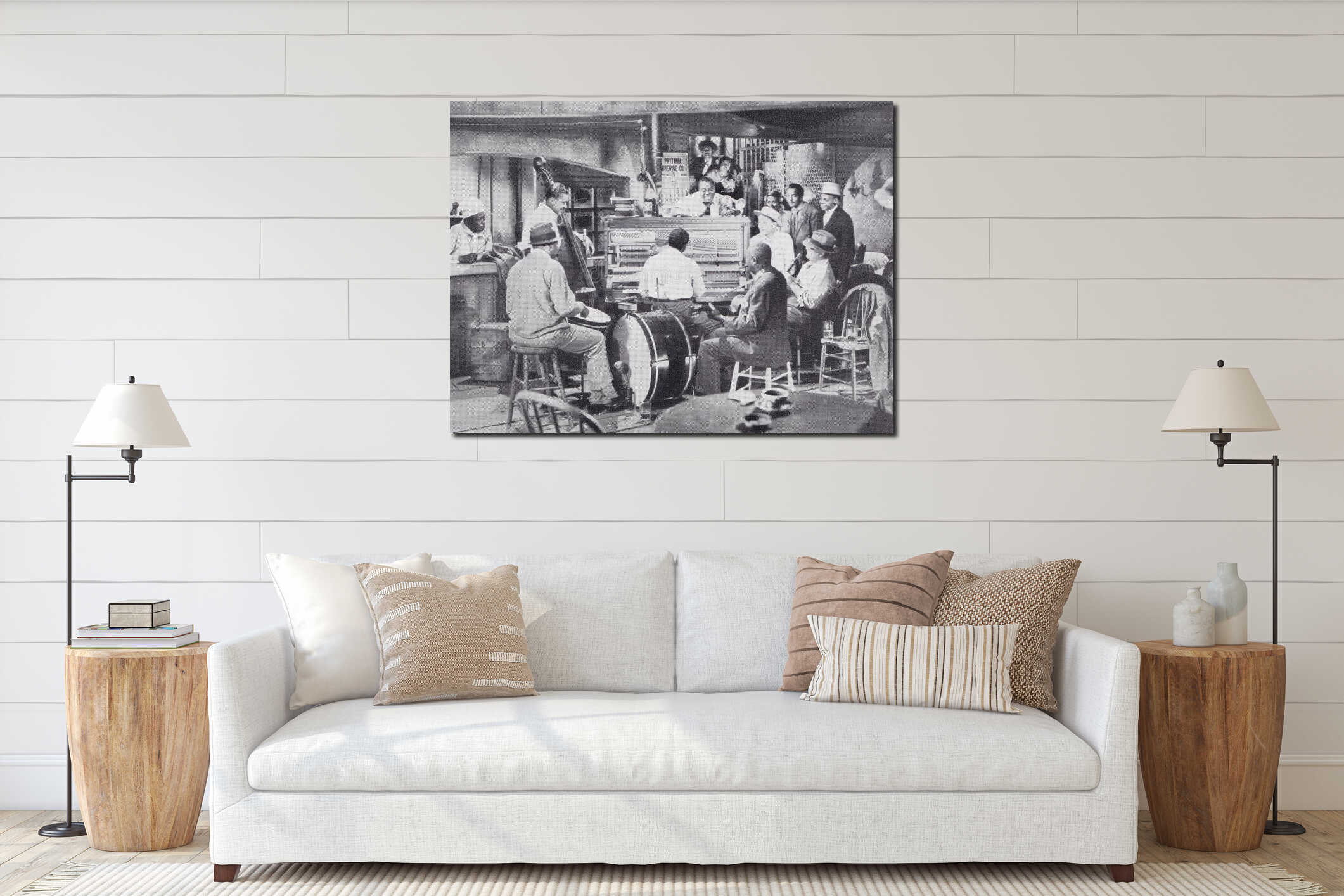 Canvas hanging interior mockup