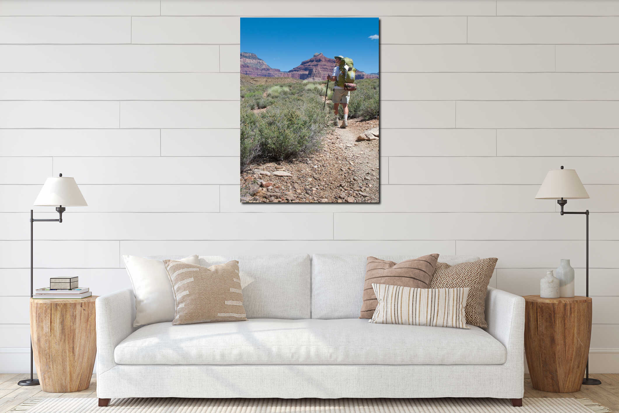 Canvas hanging interior mockup