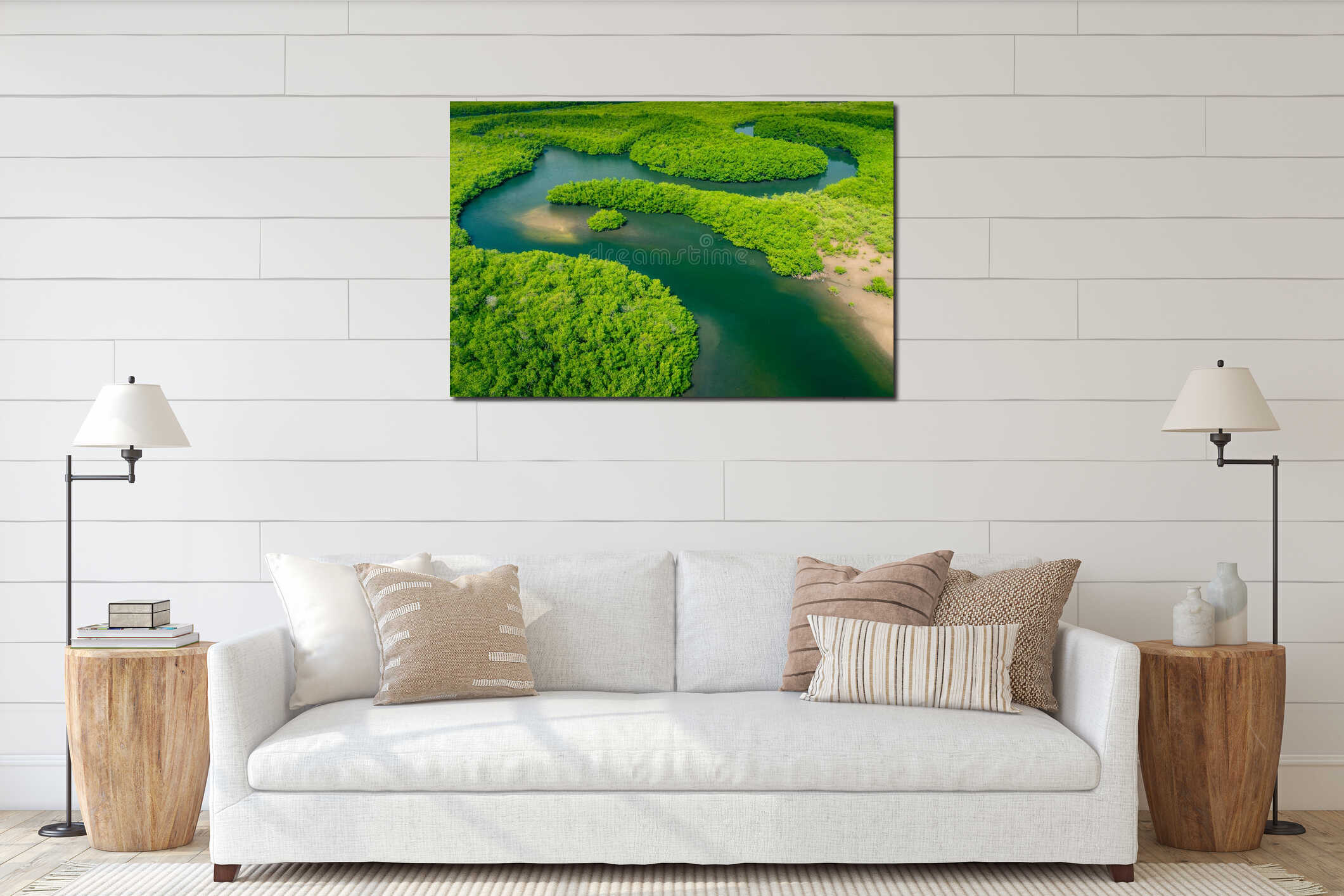 Canvas hanging interior mockup