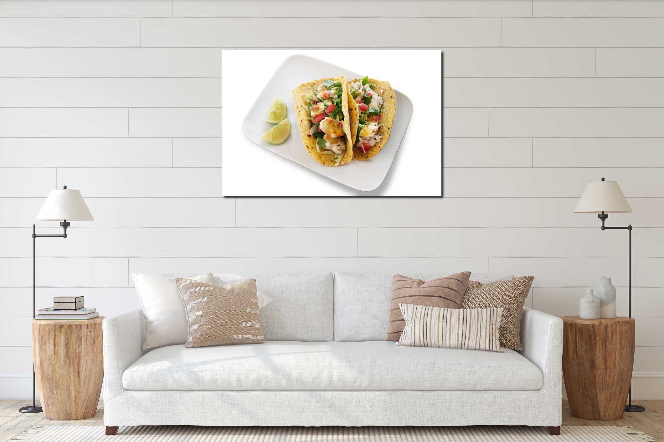Canvas hanging interior mockup