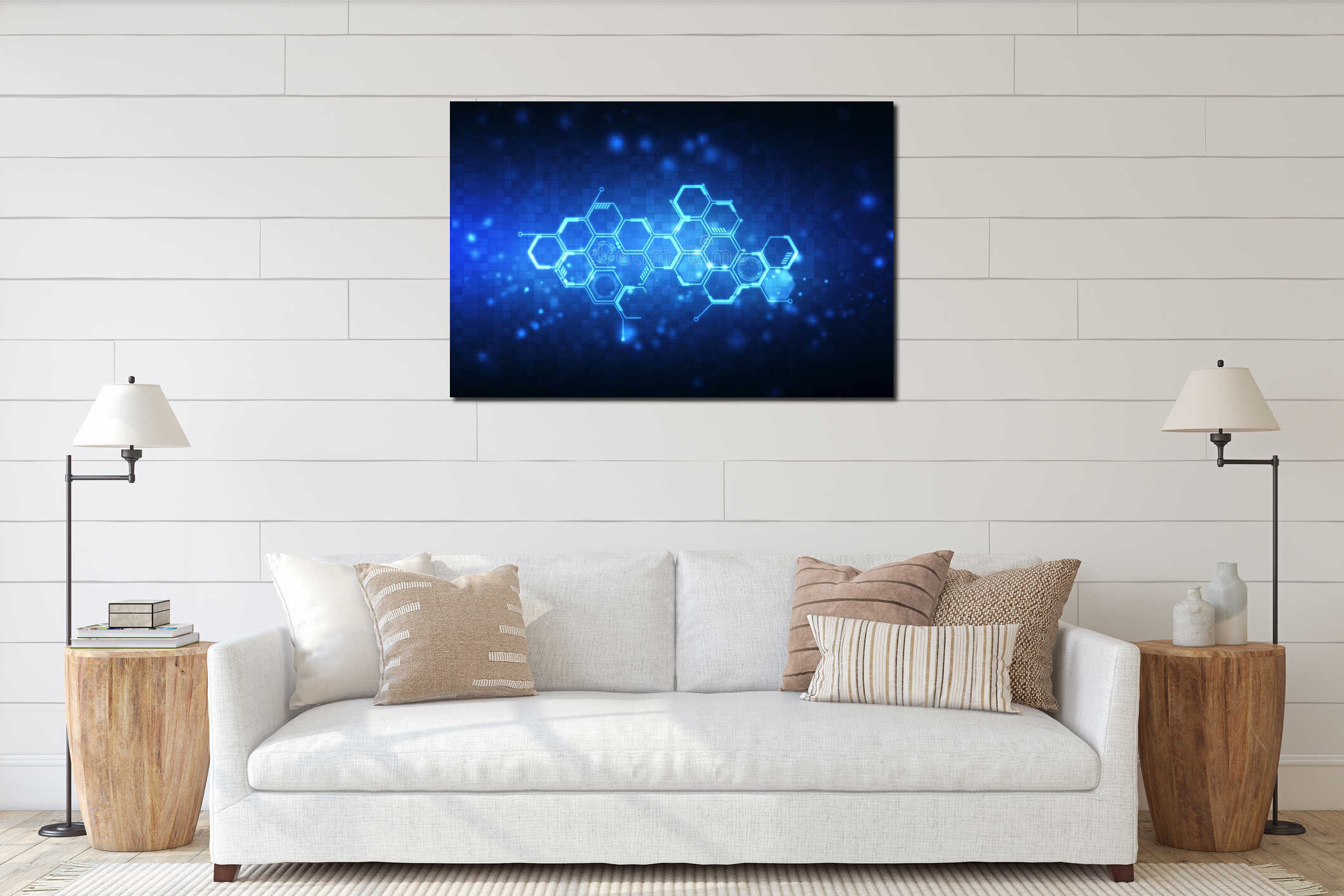 Canvas hanging interior mockup