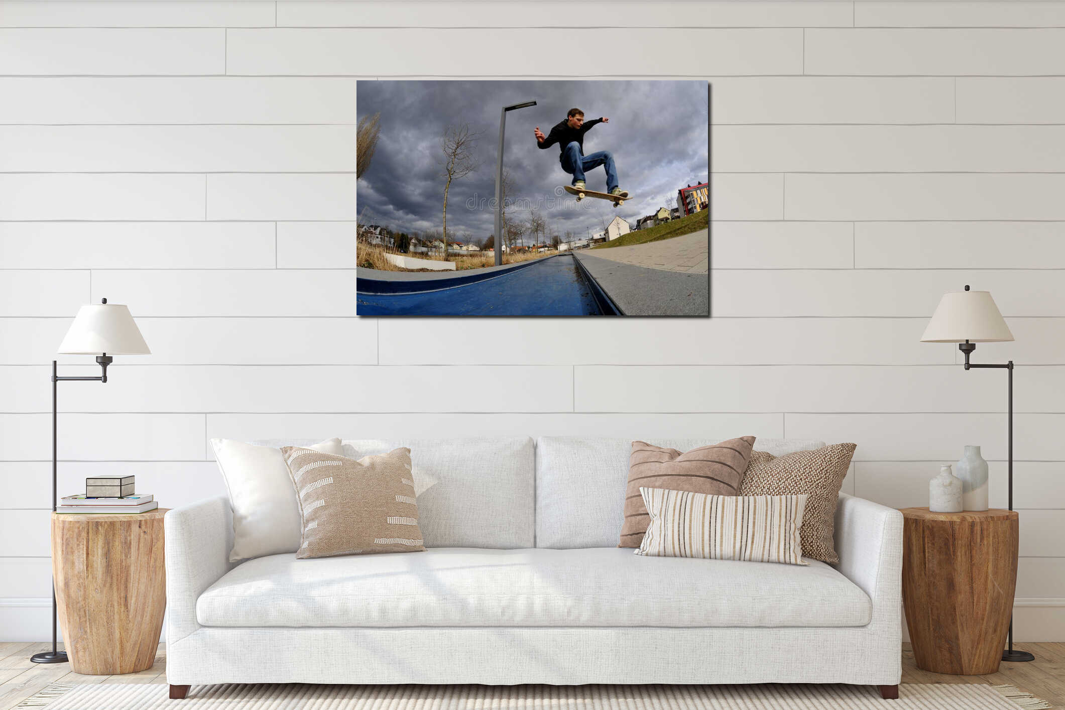 Canvas hanging interior mockup
