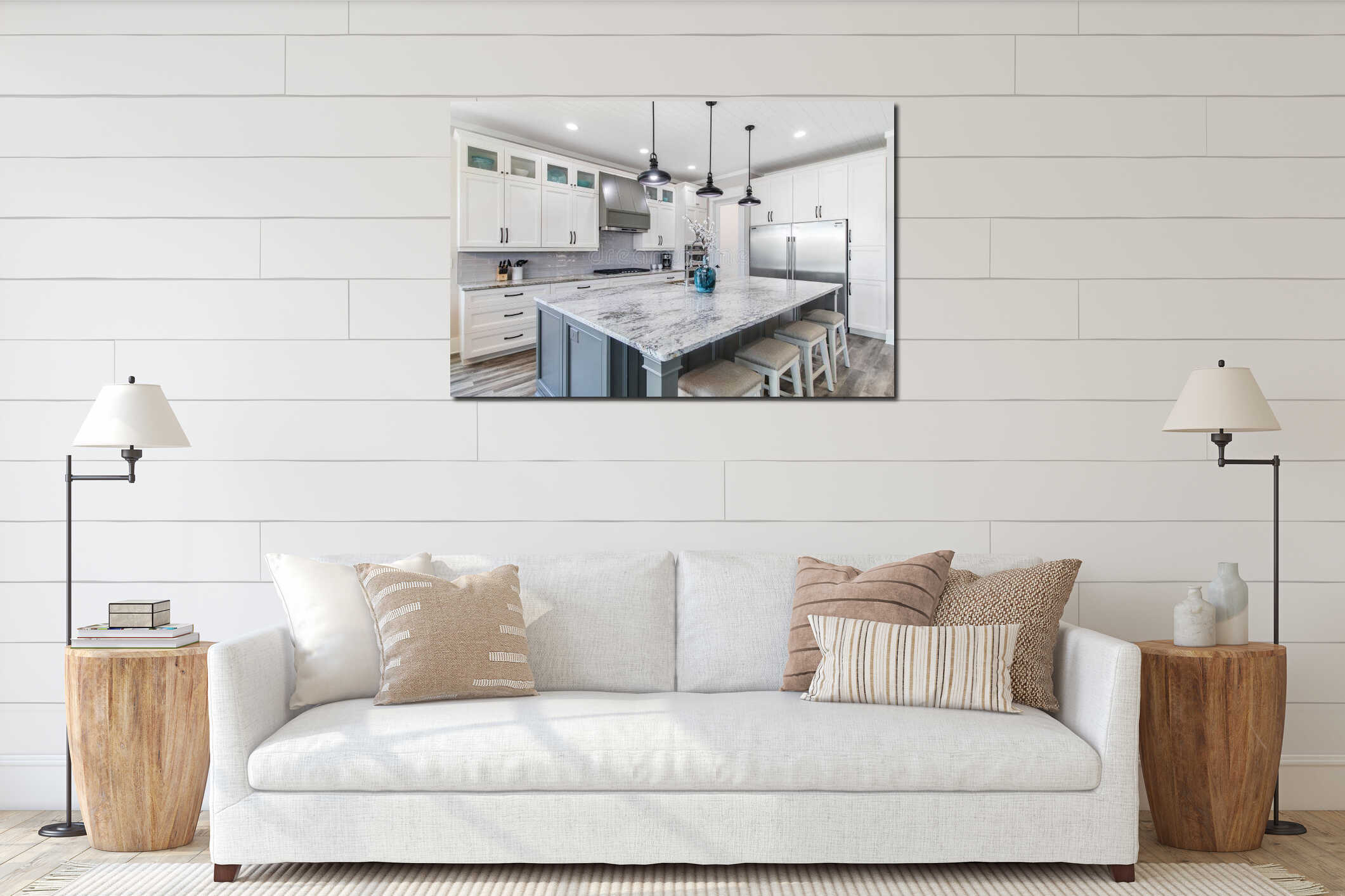 Canvas hanging interior mockup