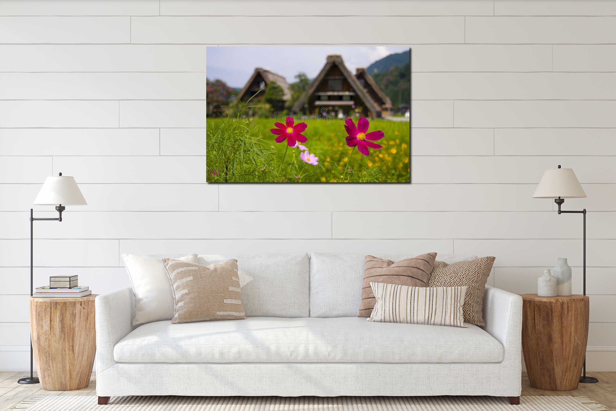 Canvas hanging interior mockup