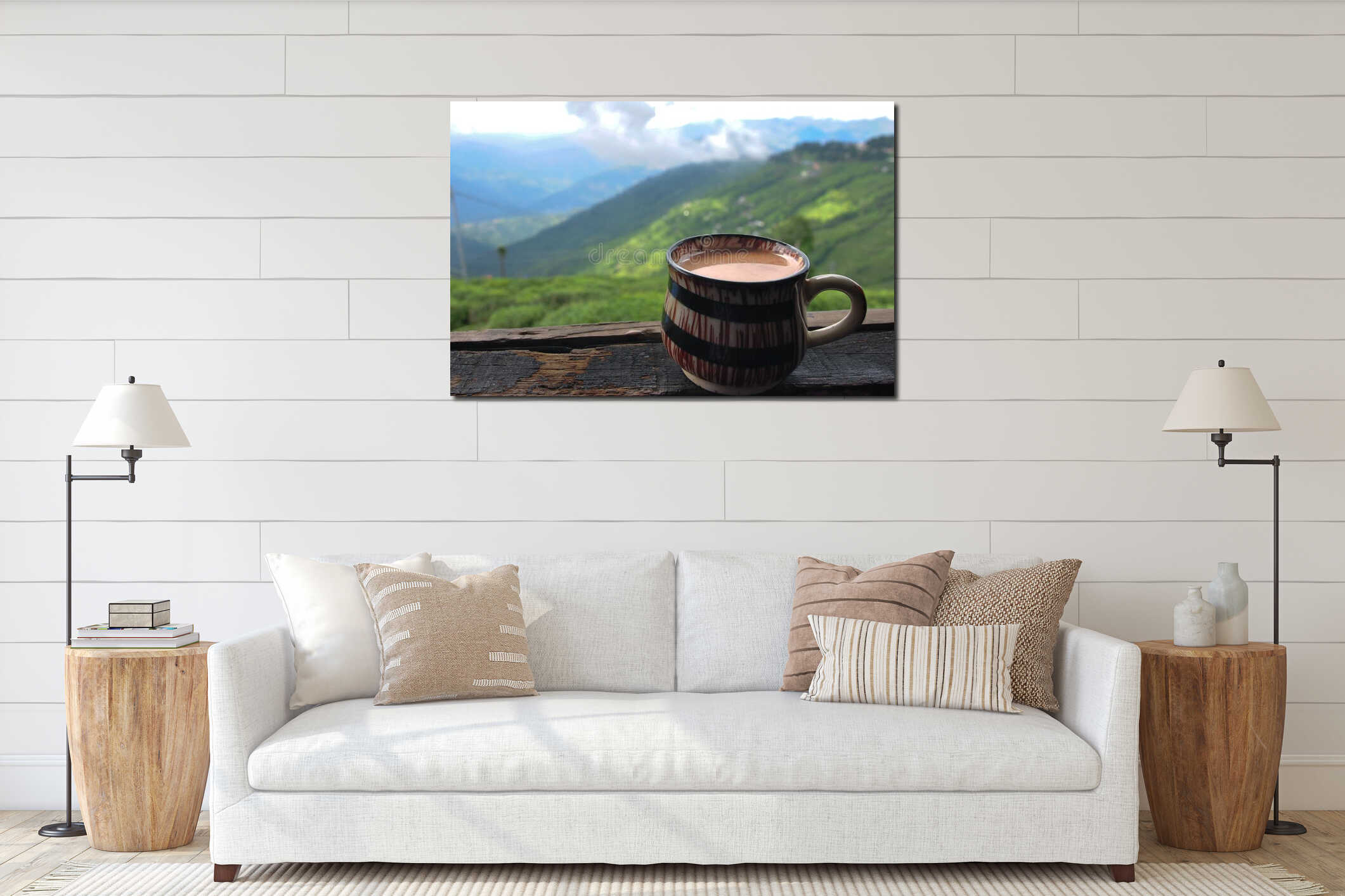 Canvas hanging interior mockup
