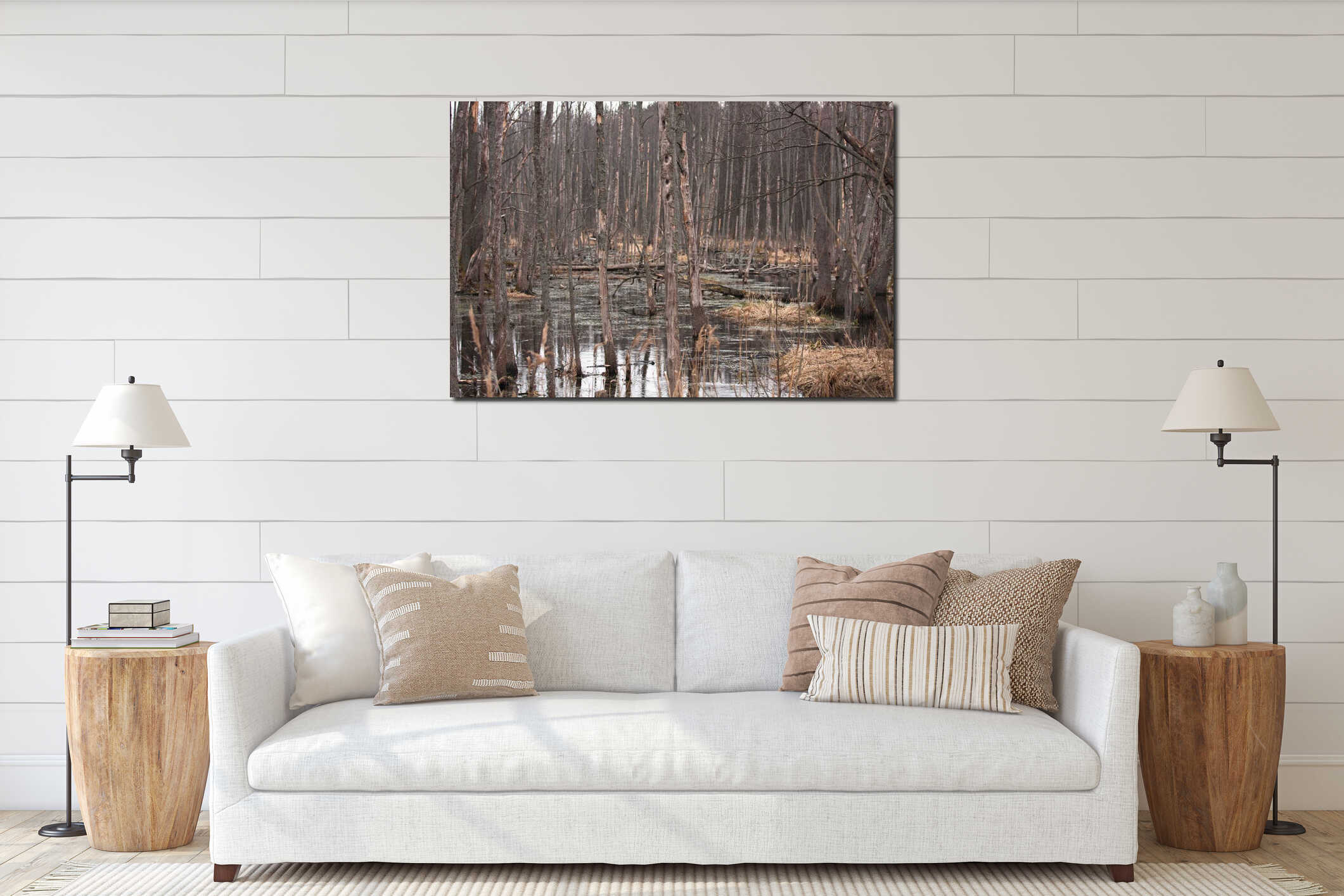 Canvas hanging interior mockup