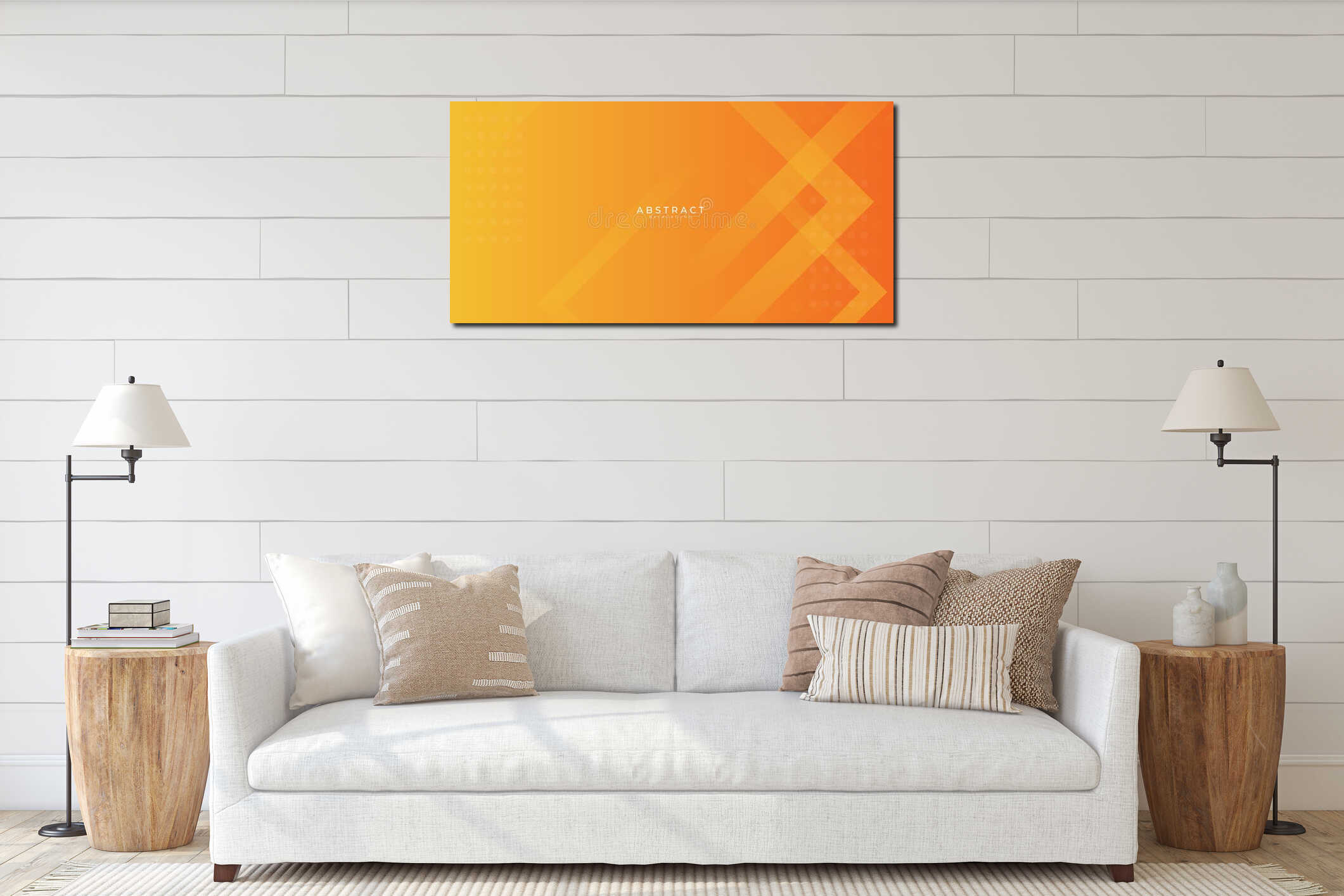 Canvas hanging interior mockup