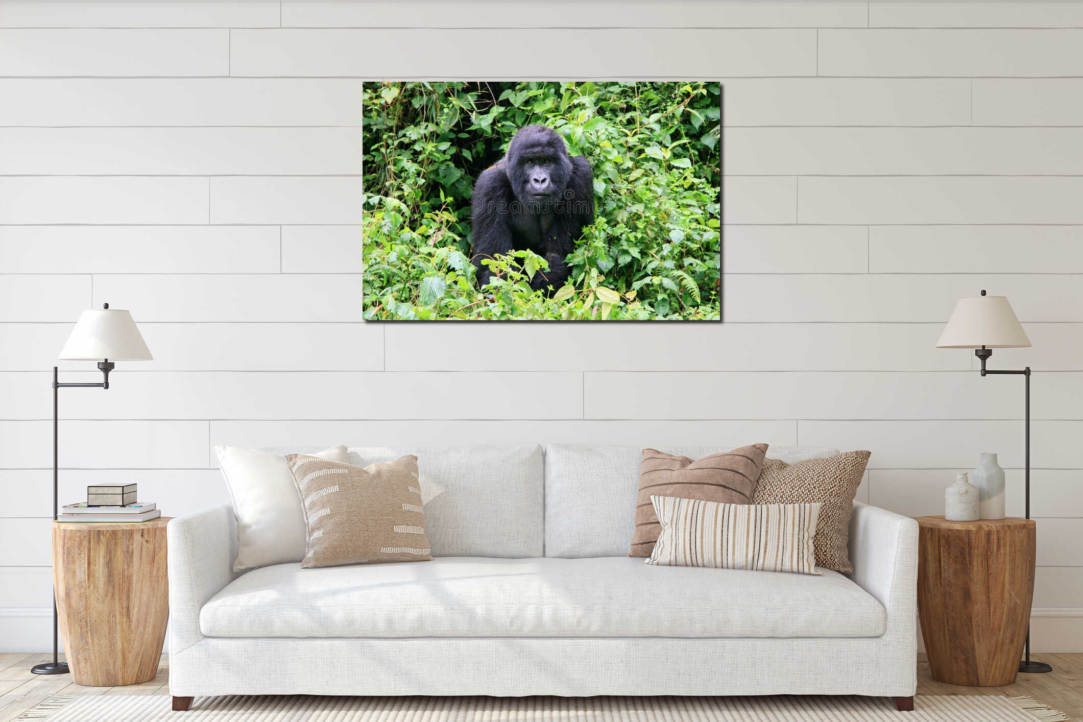 Canvas hanging interior mockup